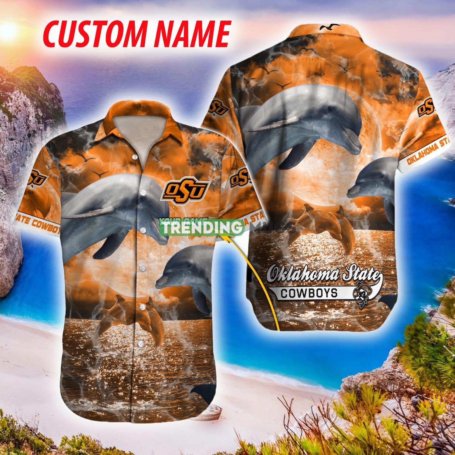 Oklahoma State Cowboys NCAA Hawaiian Shirt Dolphin Funny AOP Gift For Fans Custom Name - Oklahoma State Cowboys NCAA Hawaiian Shirt_1 Oklahoma State Cowboys NCAA Hawaiian Shirt Dolphin Funny AOP Gift For Fans Custom Name - Oklahoma State Cowboys NCAA Hawaiian Shirt_1