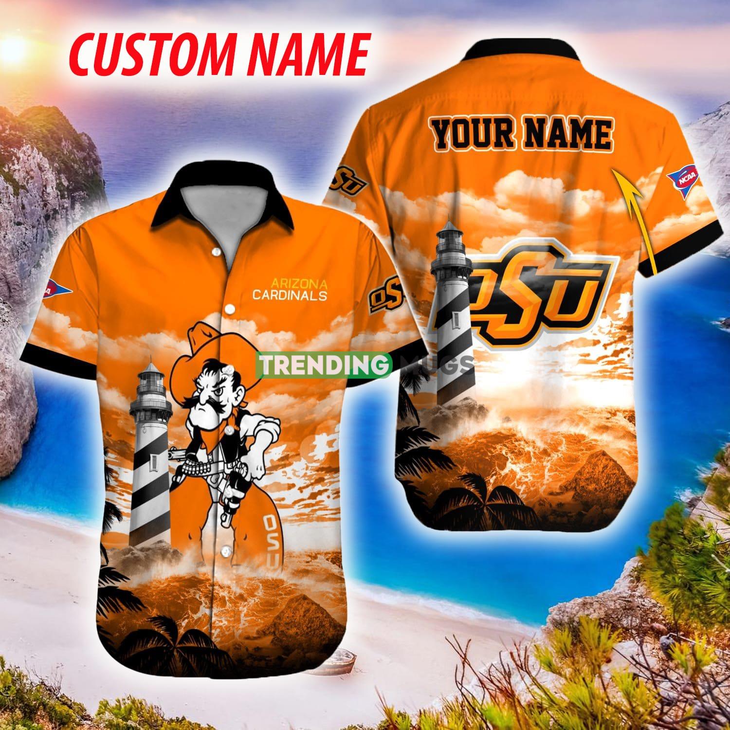 Oklahoma State Cowboys NCAA Hawaiian Shirt Logo Fans Gift Beach For Men And Women Custom Name - Oklahoma State Cowboys NCAA Hawaiian Shirt_1 Oklahoma State Cowboys NCAA Hawaiian Shirt Logo Fans Gift Beach For Men And Women Custom Name - Oklahoma State Cowboys NCAA Hawaiian Shirt_1