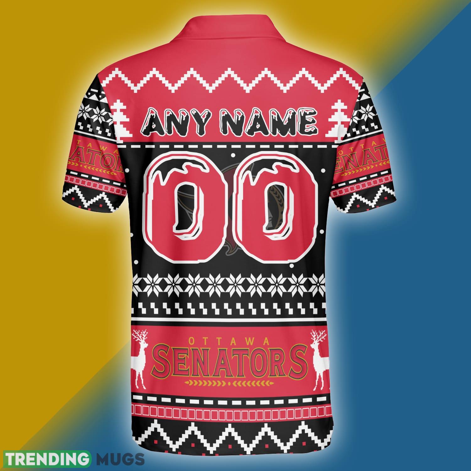 Ottawa Senators Custom Numer And Name Ugly Xmas Polo Shirt For Men Women Polo Shirt Ottawa Senators Custom Numer And Name Ugly Xmas Polo Shirt For Men Women Polo Shirt