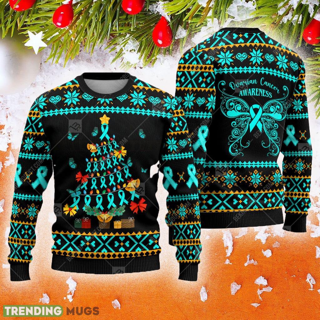 Ovarian Cancer Awareness Ribbon Tree Gift Box Animals Ugly Christmas Sweater AOP Gift For Men And Women - Ovarian Cancer Awareness Ribbon Tree Gift Box Animals Ugly Christmas Sweater AOP Gift For Men And Women Ovarian Cancer Awareness Ribbon Tree Gift Box Animals Ugly Christmas Sweater AOP Gift For Men And Women - Ovarian Cancer Awareness Ribbon Tree Gift Box Animals Ugly Christmas Sweater AOP Gift For Men And Women