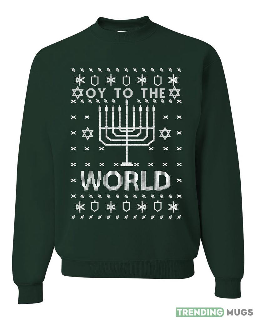 Oy to The World Jewish Christmas Menorah Merry Sweater Sweatshirt For Men And Women Gift Ugly Christmas Dark Shirt Oy to The World Jewish Christmas Menorah Merry Sweater Sweatshirt For Men And Women Gift Ugly Christmas Dark Shirt