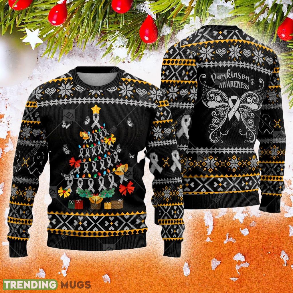 Parkinson's Awareness Ribbon Tree Gift Box Animals Ugly Christmas Sweater AOP Gift For Men And Women 3D Sweater Parkinson's Awareness Ribbon Tree Gift Box Animals Ugly Christmas Sweater AOP Gift For Men And Women - Parkinson's Awareness Ribbon Tree Gift Box Animals Ugly Christmas Sweater AOP Gift For Men And Women