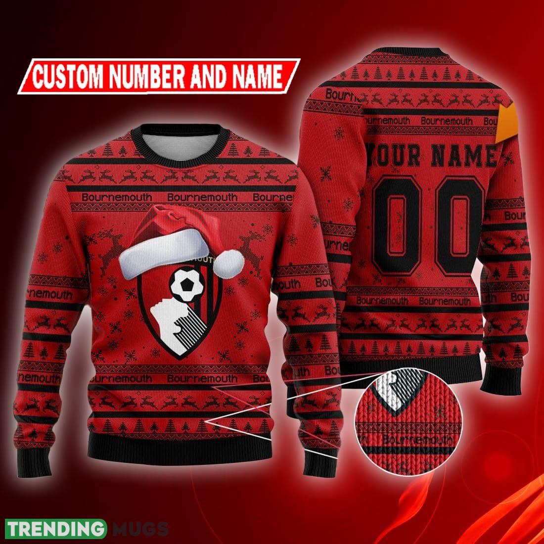 Personalized Bournemouth 3D Ugly Christmas Sweater - Personalized Bournemouth 3D Ugly Christmas Sweater Personalized Bournemouth 3D Ugly Christmas Sweater - Personalized Bournemouth 3D Ugly Christmas Sweater