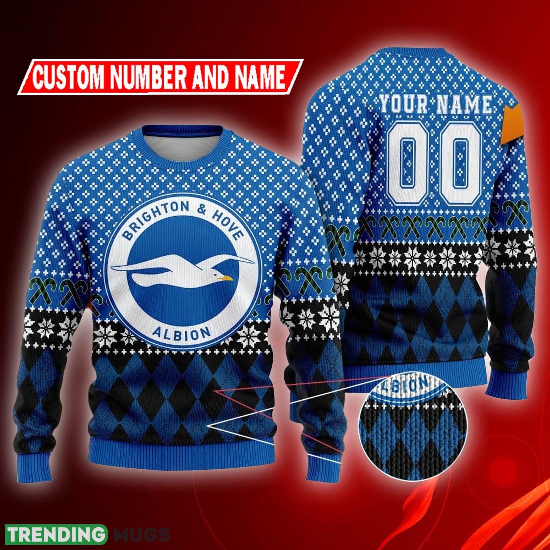 Personalized Brighton Hove Albion 3D Ugly Christmas Sweater - Personalized Brighton Hove Albion 3D Ugly Christmas Sweater Personalized Brighton Hove Albion 3D Ugly Christmas Sweater - Personalized Brighton Hove Albion 3D Ugly Christmas Sweater