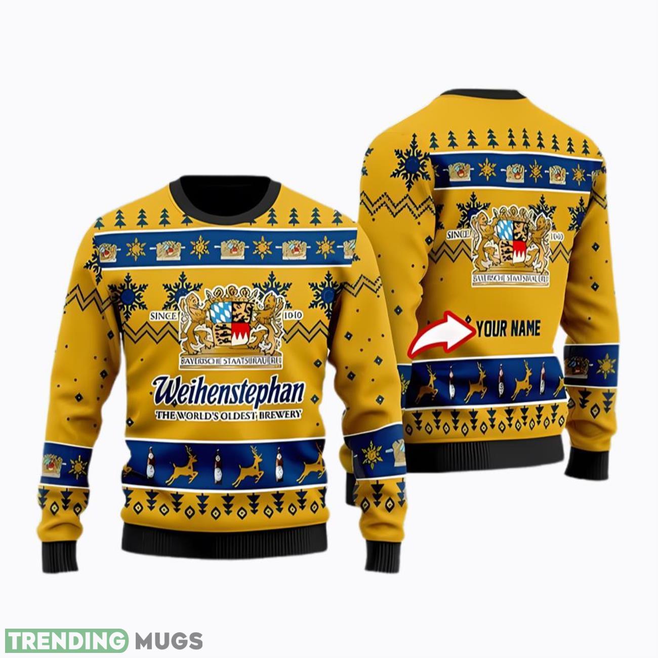 Personalized Name Funny Weihenstephan Beer Christmas Gift Ugly Christmas Sweater Product Photo 1 Personalized Name Funny Weihenstephan Beer Christmas Gift Ugly Christmas Sweater Product Photo 1