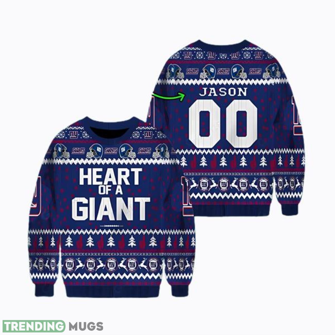 Personalized New York Giants Heart Of Giant Ugly Christmas Sweater Product Photo 1 Personalized New York Giants Heart Of Giant Ugly Christmas Sweater Product Photo 1