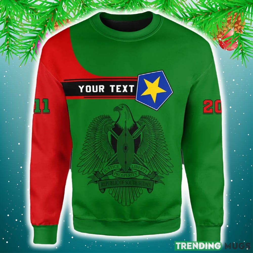 Personalized South Sudan Green Yellow 3D Sweater Community Logo Funny Gift For Men And Women Christmas Holiday 3D Sweater Personalized South Sudan Green Yellow 3D Sweater Community Logo Funny Gift For Men And Women Christmas Holiday 3D Sweater