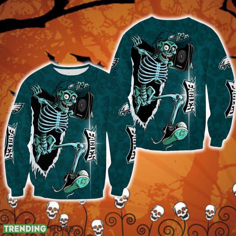 Philadelphia Eagles Skull Halloween Traditional Halloween Ugly Sweater For Men And Women Gift Christmas - Philadelphia Eagles Skull Halloween Traditional Halloween Ugly Sweater For Men And Women Gift Christmas