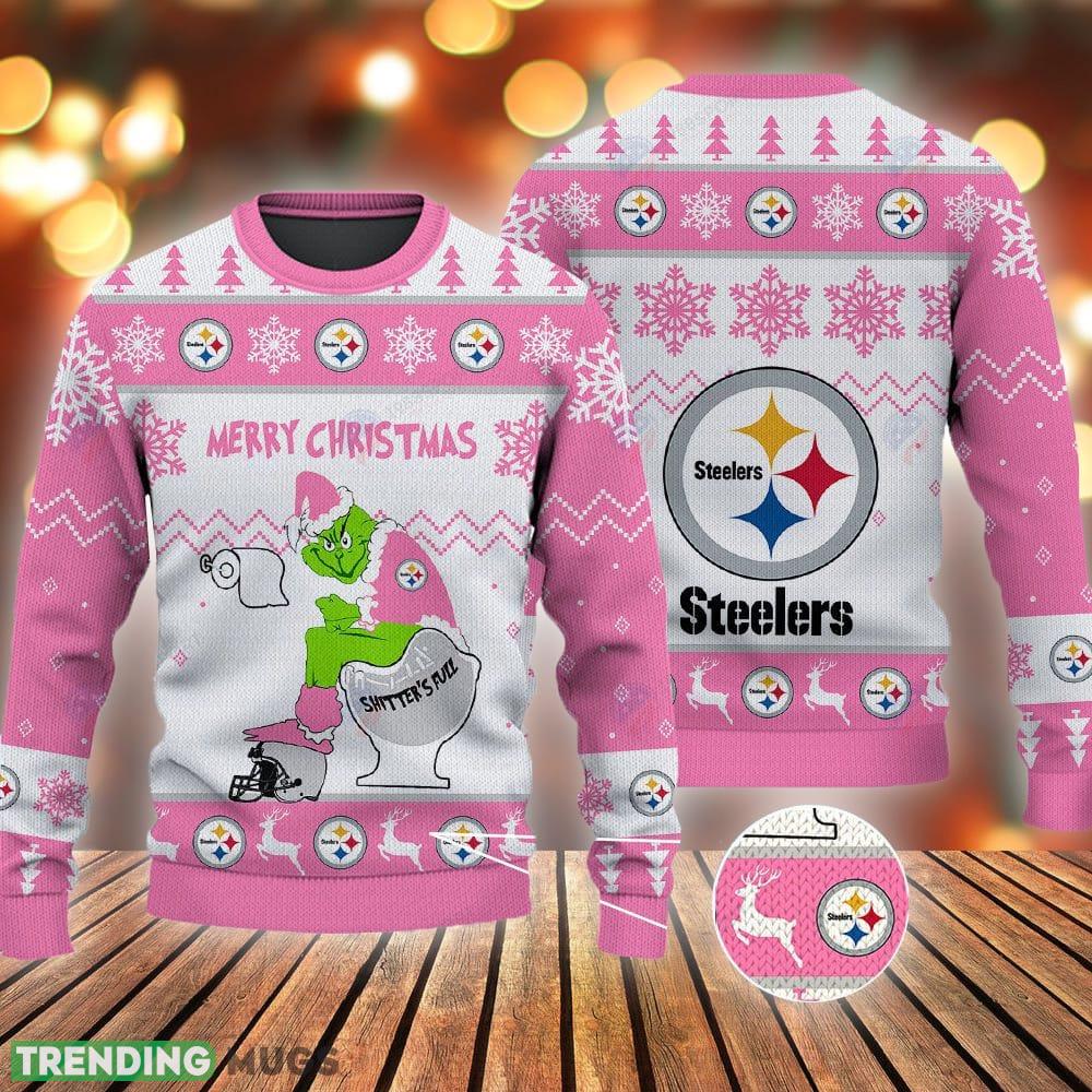 Pittsburgh Steelers Grinch Shitter's Full NFL Pink Ugly Christmas Sweater 3D Sweater Pittsburgh Steelers Grinch Shitter's Full NFL Pink Ugly Christmas Sweater - Pittsburgh Steelers Grinch Shitter's Full NFL Pink Ugly Christmas Sweater