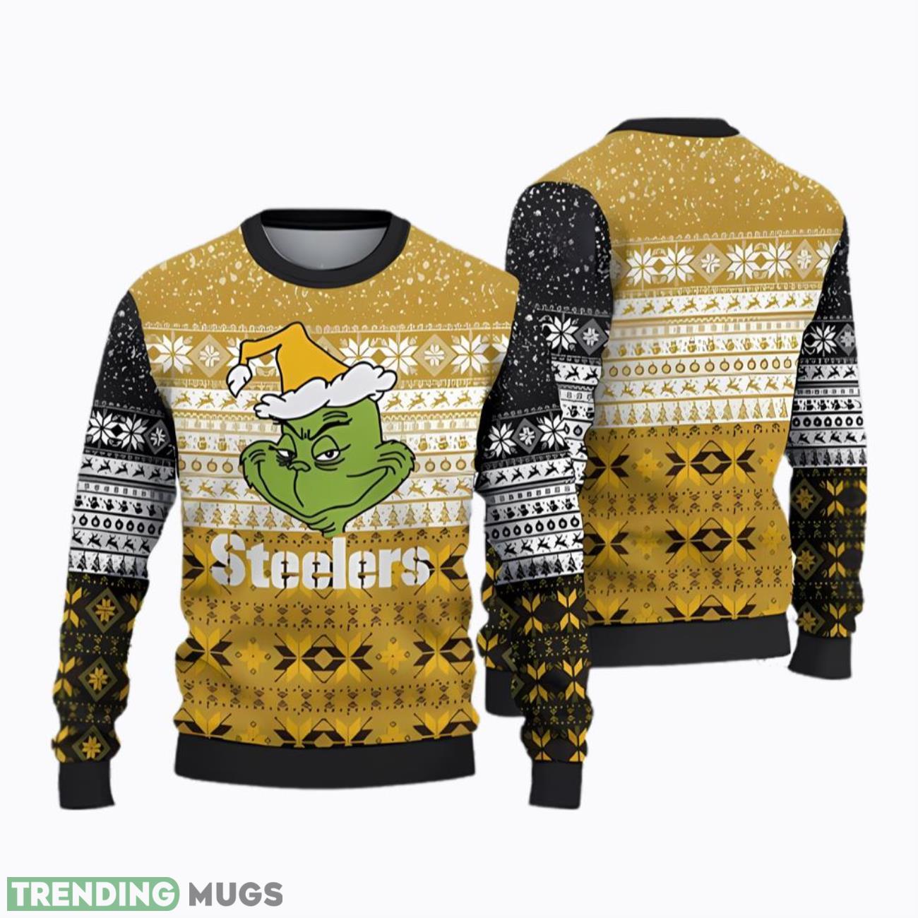 Pittsburgh Steelers Ugly Christmas Grinch Sweater Product Photo 1 Pittsburgh Steelers Ugly Christmas Grinch Sweater Product Photo 1
