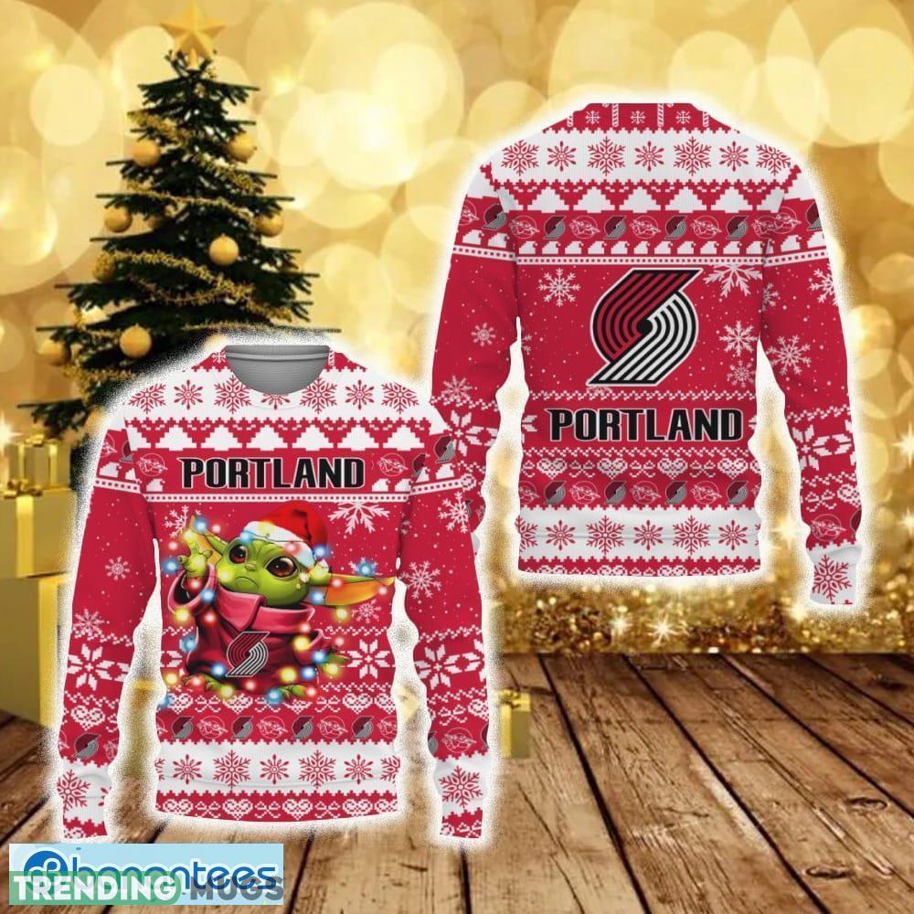 Portland Trail Blazers Baby Yoda Star Wars Sports Football American New 3D Sweater Gift Ugly Christmas - Portland Trail Blazers Baby Yoda Star Wars Sports Football American New 3D Sweater Gift Ugly Christmas