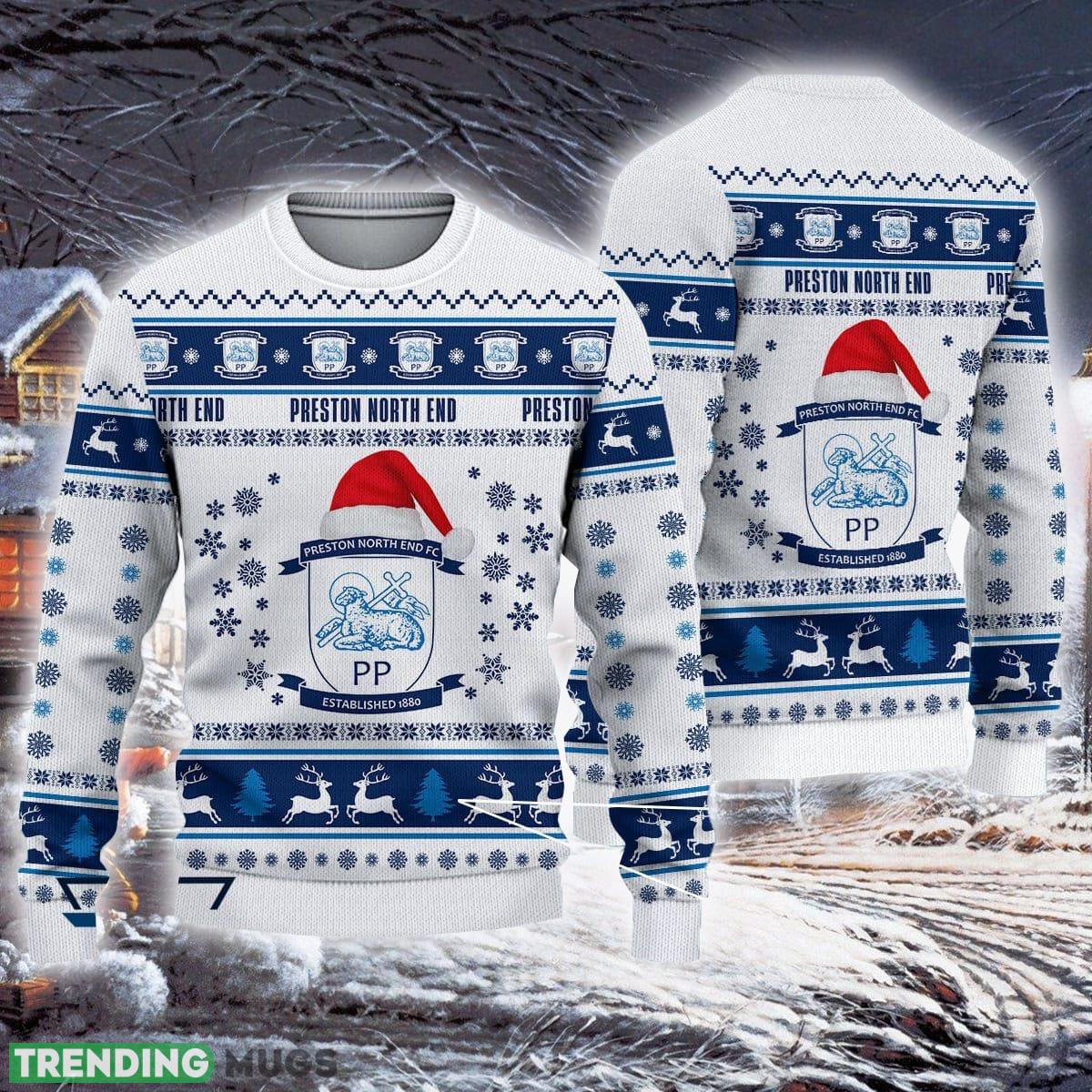 Preston North End F.C Sunset Efl Logo Team Ugly Christmas Sweater For Fans Gift Unisex Sweatshirt 3D Sweater Preston North End F.C Sunset Efl Logo Team Ugly Christmas Sweater For Fans Gift Unisex Sweatshirt 3D Sweater