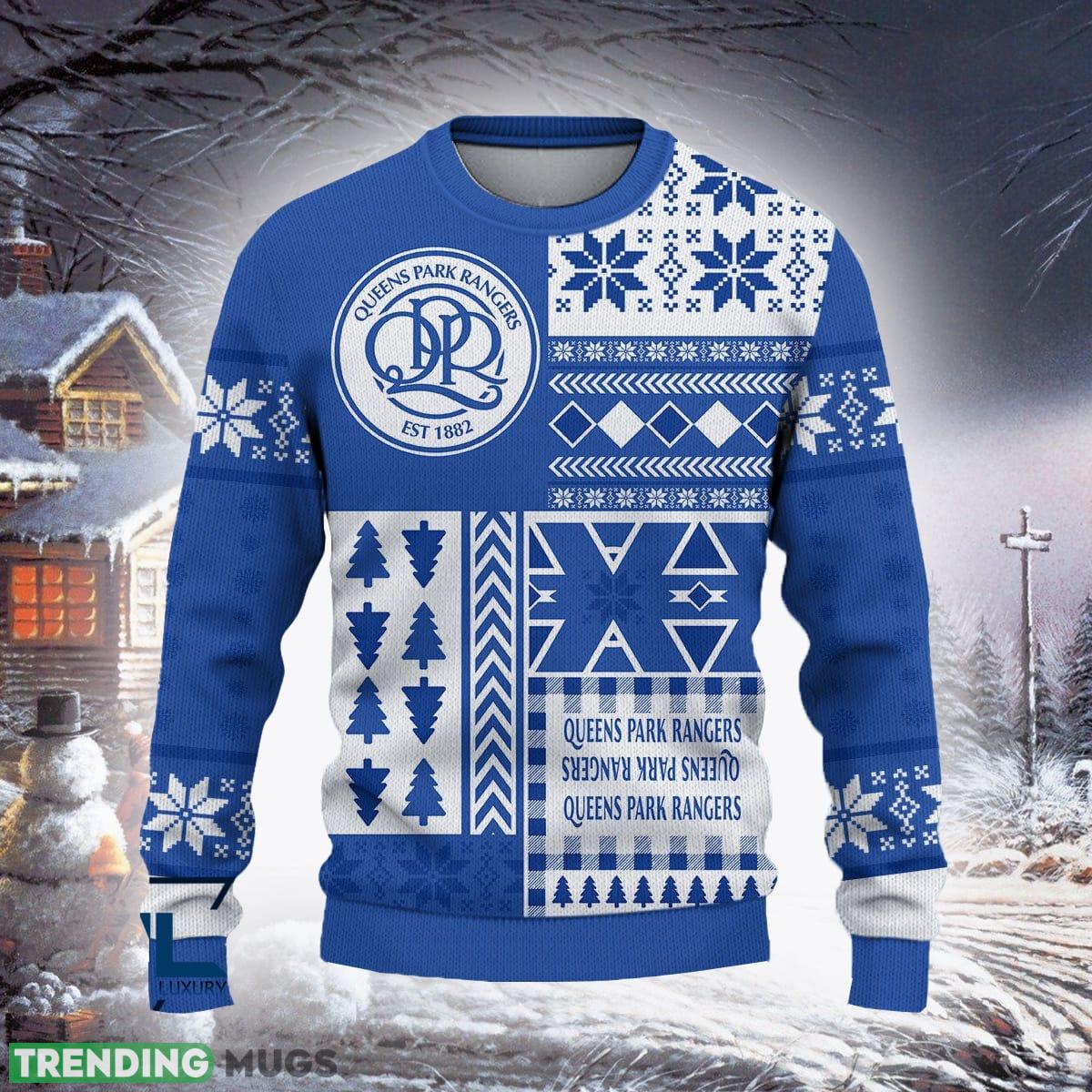 Queens Park Rangers Latest Efl Logo Team Ugly Christmas Sweater For Fans Gift Unisex Sweatshirt 3D Sweater Queens Park Rangers Latest Efl Logo Team Ugly Christmas Sweater For Fans Gift Unisex Sweatshirt 3D Sweater