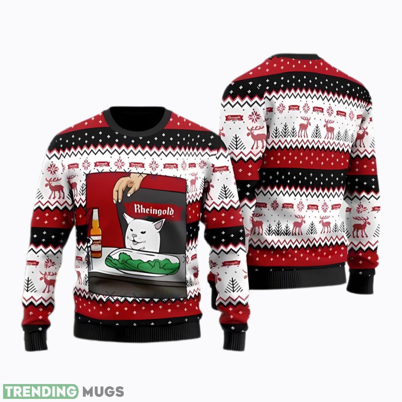 Rheingold Beer Cat Meme Ugly Christmas Sweaters Product Photo 1 Rheingold Beer Cat Meme Ugly Christmas Sweaters Product Photo 1