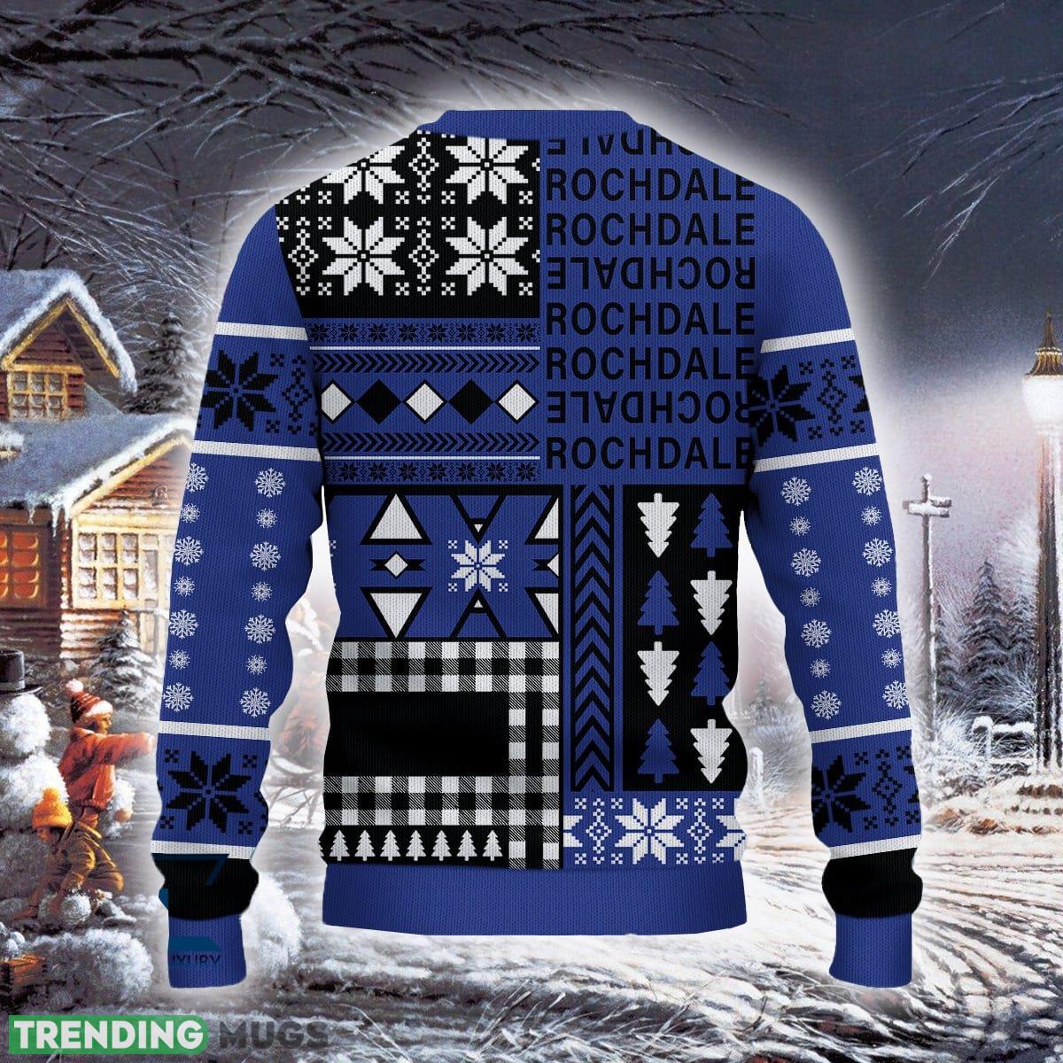 Rochdale AFC Limited Edition Efl Logo Team Ugly Christmas Sweater For Fans Gift Unisex Sweatshirt 3D Sweater Rochdale AFC Limited Edition Efl Logo Team Ugly Christmas Sweater For Fans Gift Unisex Sweatshirt 3D Sweater