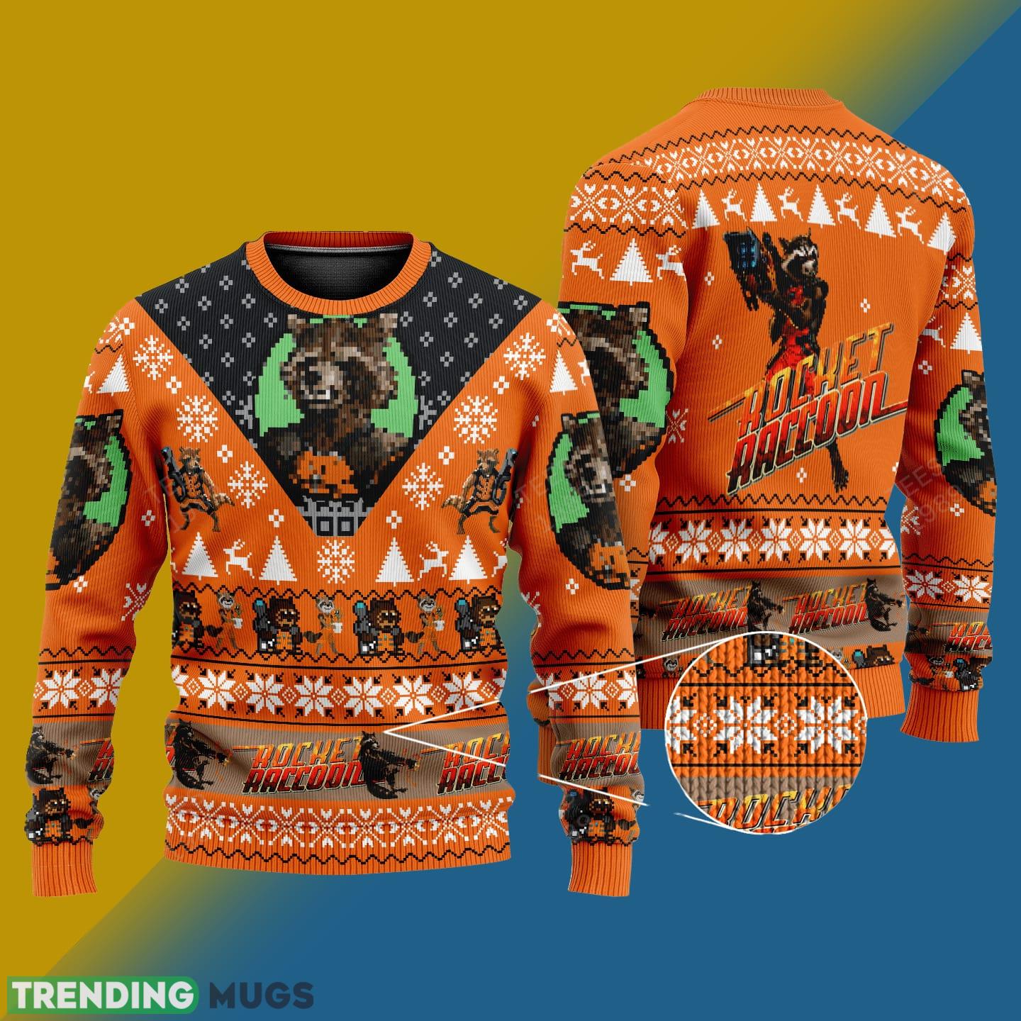Rocket Raccoon Marvel Comics Knitted Xmas Sweater Gift Men And Women - Rocket Raccoon Marvel Comics Knitted Sweater Photo 1 Rocket Raccoon Marvel Comics Knitted Xmas Sweater Gift Men And Women - Rocket Raccoon Marvel Comics Knitted Sweater Photo 1