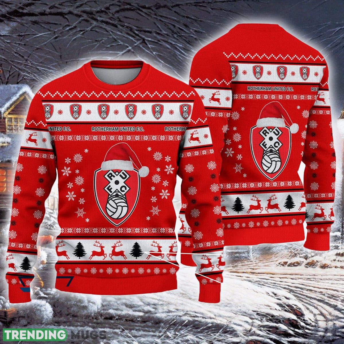 Rotherham United Stylish Efl Logo Team Ugly Christmas Sweater For Fans Gift Unisex Sweatshirt 3D Sweater Rotherham United Stylish Efl Logo Team Ugly Christmas Sweater For Fans Gift Unisex Sweatshirt 3D Sweater