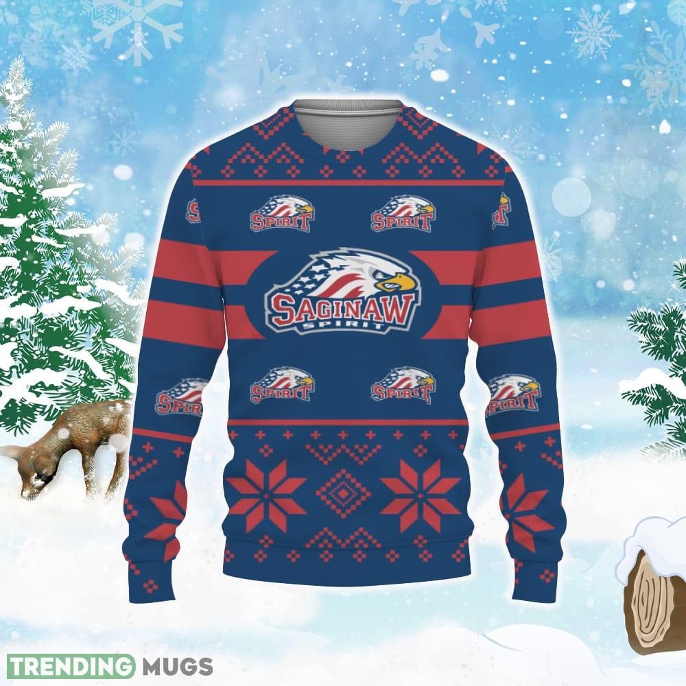 Saginaw Spirit Custom New Uniforms For Fan Gear Ugly Xmas AOP Sweater 3D Sweater Saginaw Spirit Custom New Uniforms For Fan Gear Ugly Xmas AOP Sweater 3D Sweater