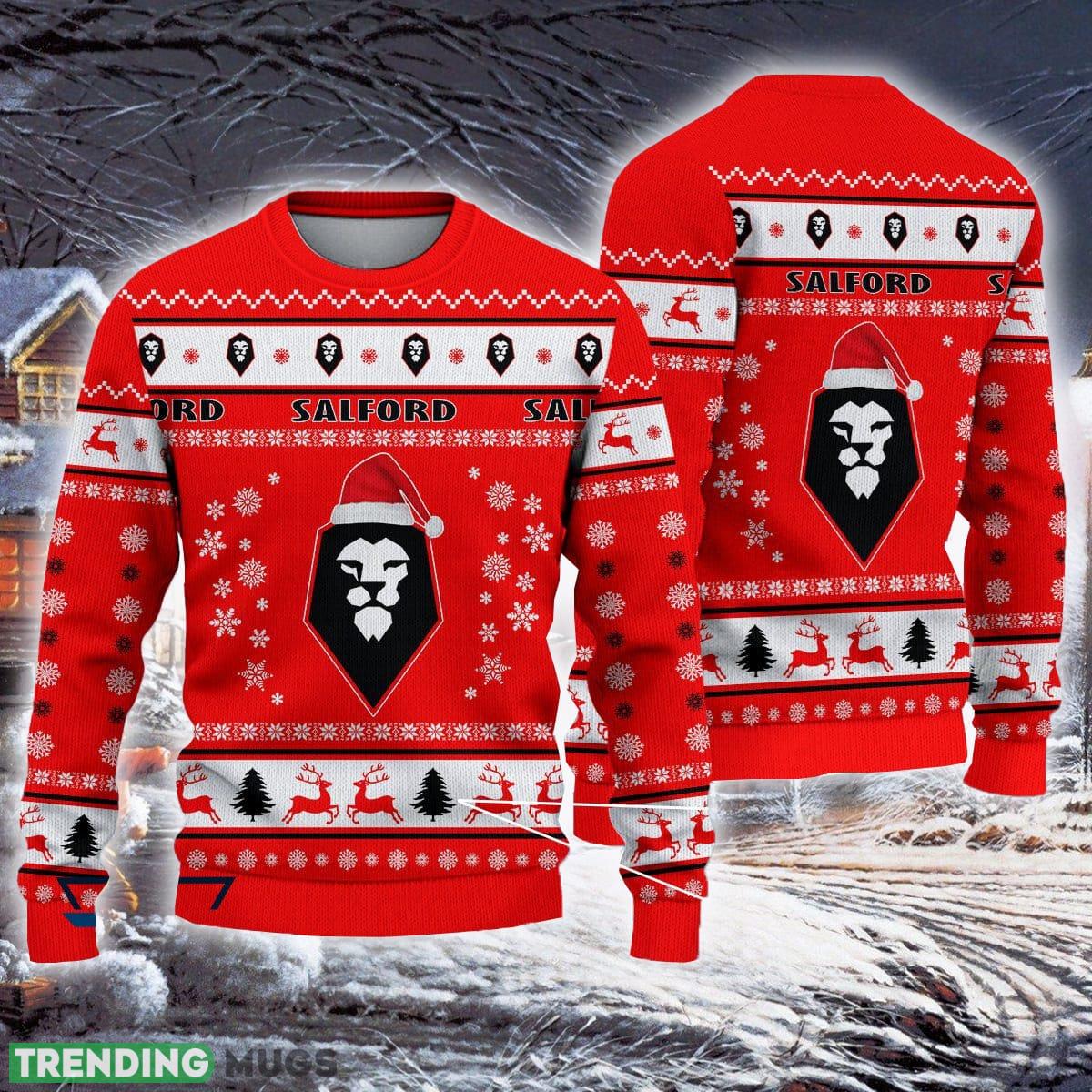 Salford City Famous Efl Logo Team Ugly Christmas Sweater For Fans Gift Unisex Sweatshirt 3D Sweater Salford City Famous Efl Logo Team Ugly Christmas Sweater For Fans Gift Unisex Sweatshirt 3D Sweater