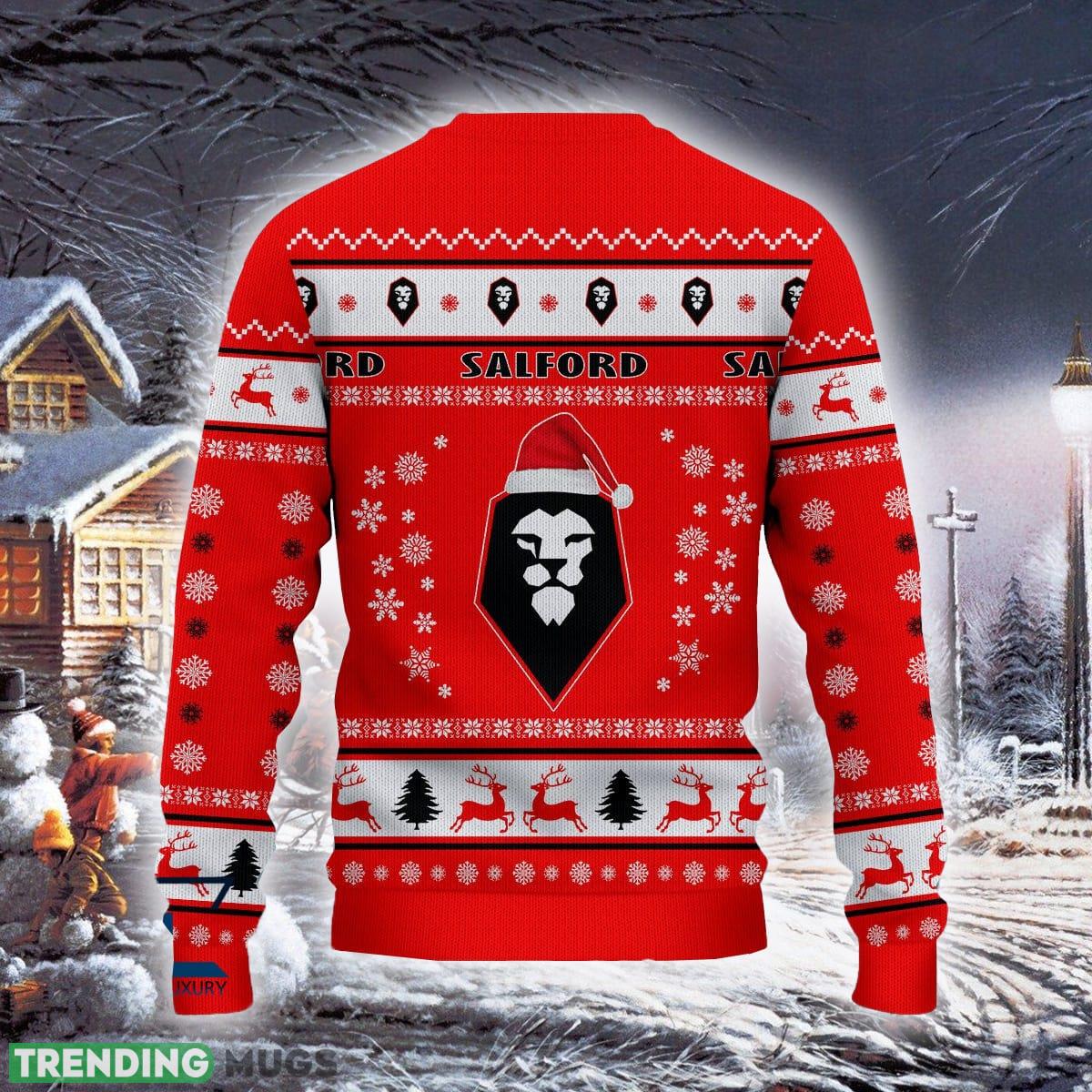 Salford City Famous Efl Logo Team Ugly Christmas Sweater For Fans Gift Unisex Sweatshirt 3D Sweater Salford City Famous Efl Logo Team Ugly Christmas Sweater For Fans Gift Unisex Sweatshirt 3D Sweater