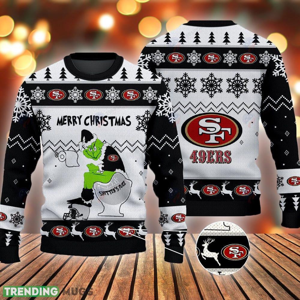 San Francisco 49ers Grinch Shitter's Full NFL Black Ugly Christmas Sweater 3D Sweater San Francisco 49ers Grinch Shitter's Full NFL Black Ugly Christmas Sweater - San Francisco 49ers Grinch Shitter's Full NFL Black Ugly Christmas Sweater