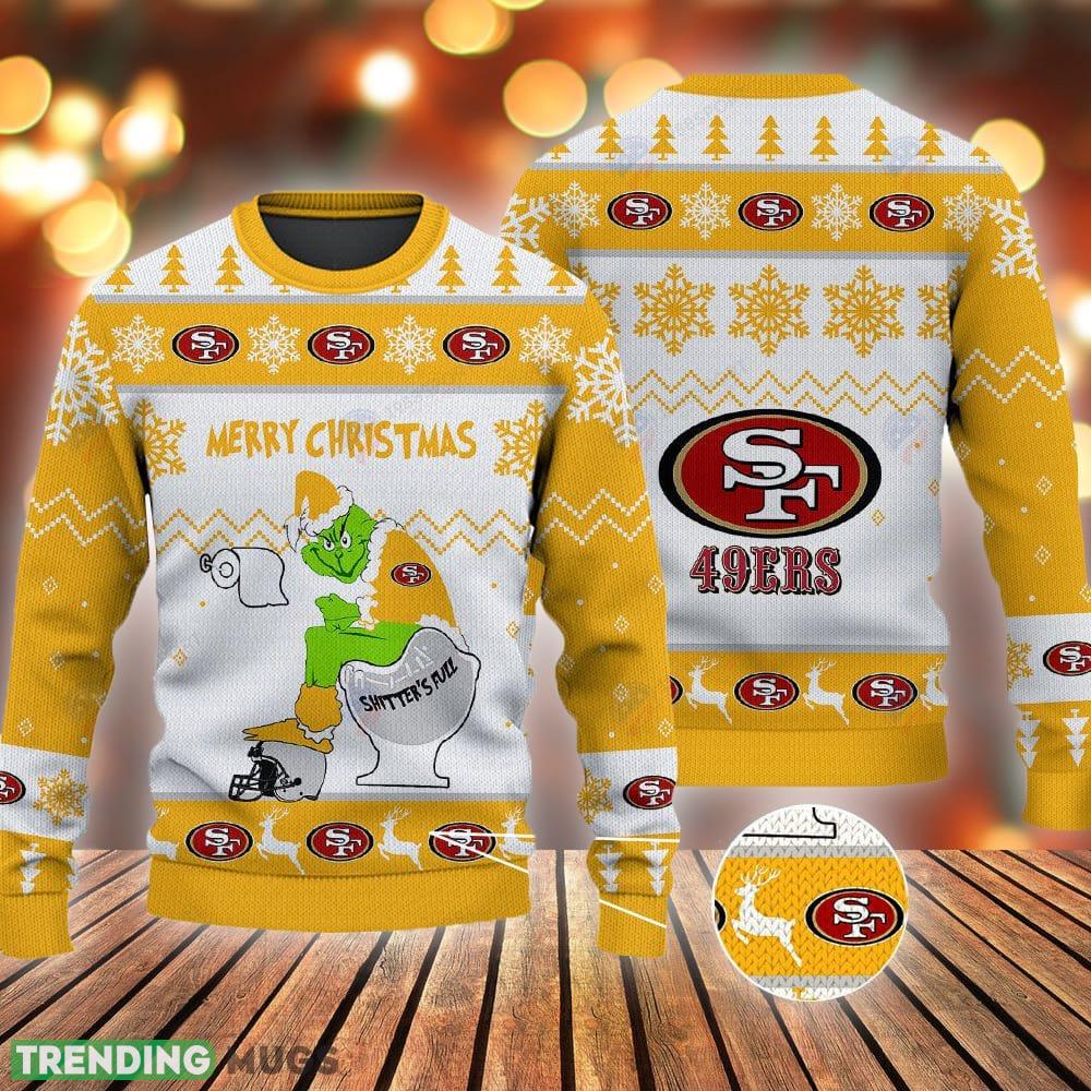 San Francisco 49ers Grinch Shitter's Full NFL Yellow Ugly Christmas Sweater 3D Sweater San Francisco 49ers Grinch Shitter's Full NFL Yellow Ugly Christmas Sweater - San Francisco 49ers Grinch Shitter's Full NFL Yellow Ugly Christmas Sweater