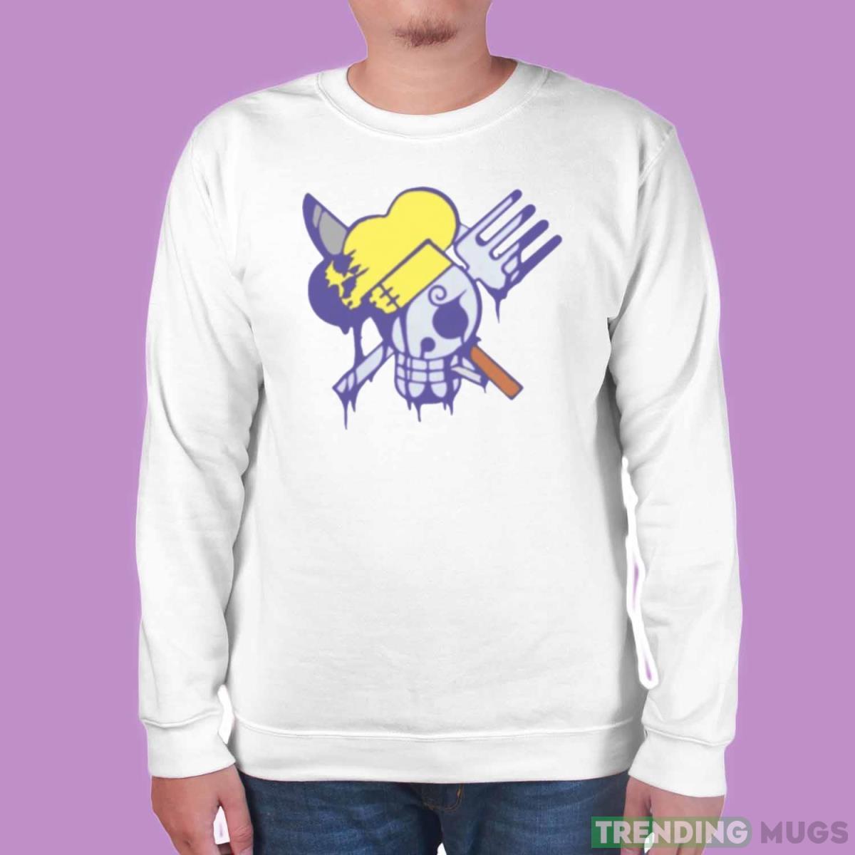 Sanji Logo Skull With Knife And Fork One Piece shirt Light Shirt Sanji Logo Skull With Knife And Fork One Piece shirt Light Shirt