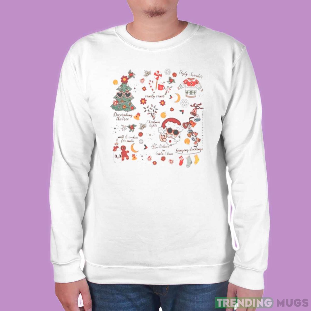 Santa claus Christmas tree groovy retro vintage shirt Light Shirt Santa claus Christmas tree groovy retro vintage shirt Light Shirt