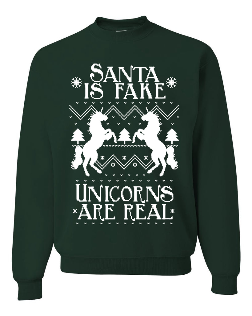 Santa is Fake Unicorns are Real Funny Unicorn Xmas Merry Sweater Sweatshirt For Men And Women Gift Ugly Christmas Dark Shirt Santa is Fake Unicorns are Real Funny Unicorn Xmas Merry Sweater Sweatshirt For Men And Women Gift Ugly Christmas Dark Shirt