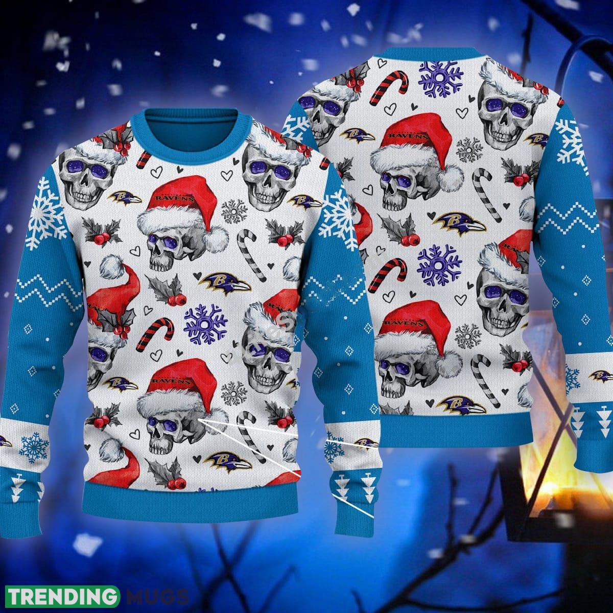 Santa Skull Baltimore Ravens Candy Cane Ugly Sweater Blue Gift For Christmas - Santa Skull Baltimore Ravens Candy Cane Ugly Sweater Blue Gift For Christmas Santa Skull Baltimore Ravens Candy Cane Ugly Sweater Blue Gift For Christmas - Santa Skull Baltimore Ravens Candy Cane Ugly Sweater Blue Gift For Christmas