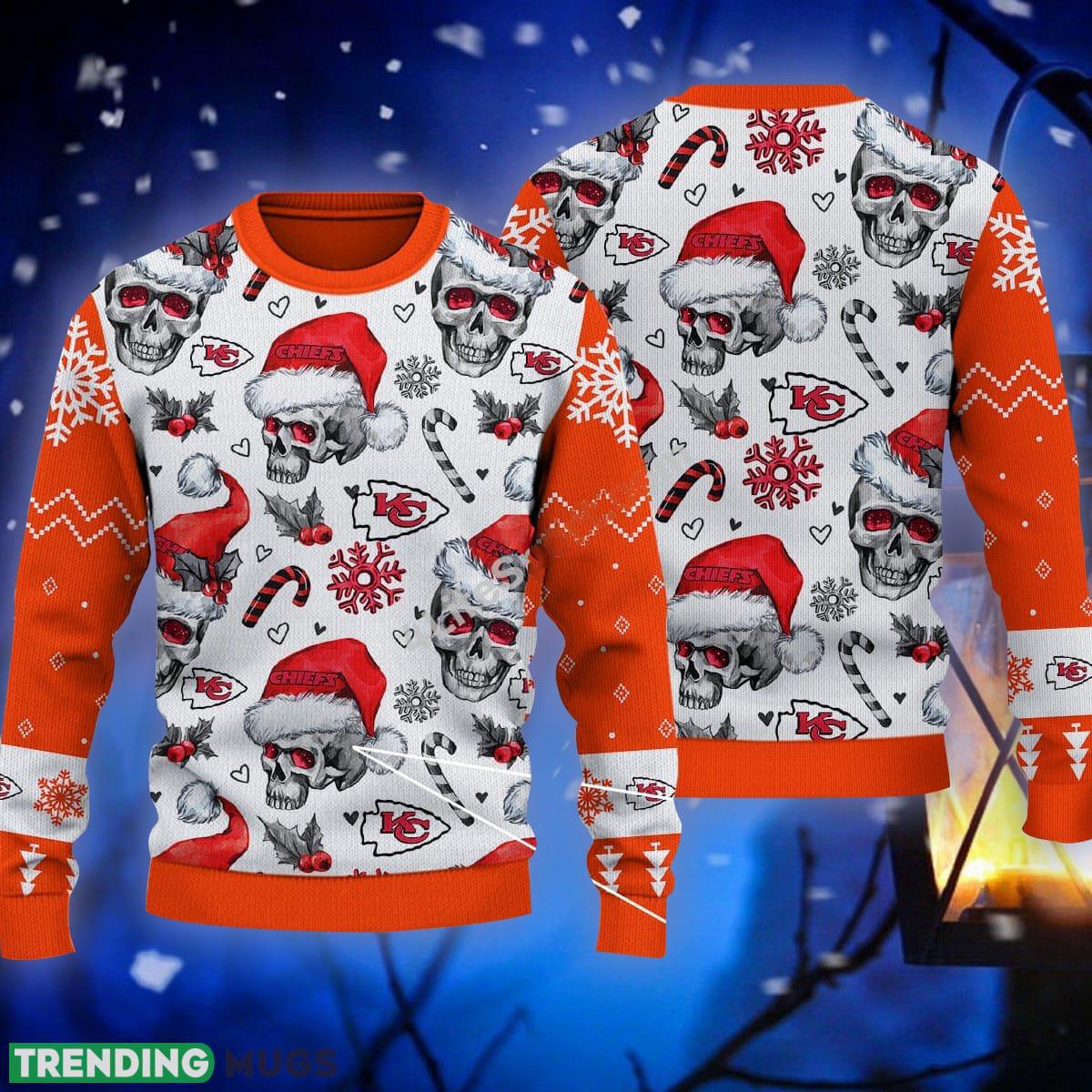 Santa Skull Kansas City Chiefs Candy Cane Ugly Sweater Orange Gift For Christmas - Santa Skull Kansas City Chiefs Candy Cane Ugly Sweater Orange Gift For Christmas Santa Skull Kansas City Chiefs Candy Cane Ugly Sweater Orange Gift For Christmas - Santa Skull Kansas City Chiefs Candy Cane Ugly Sweater Orange Gift For Christmas