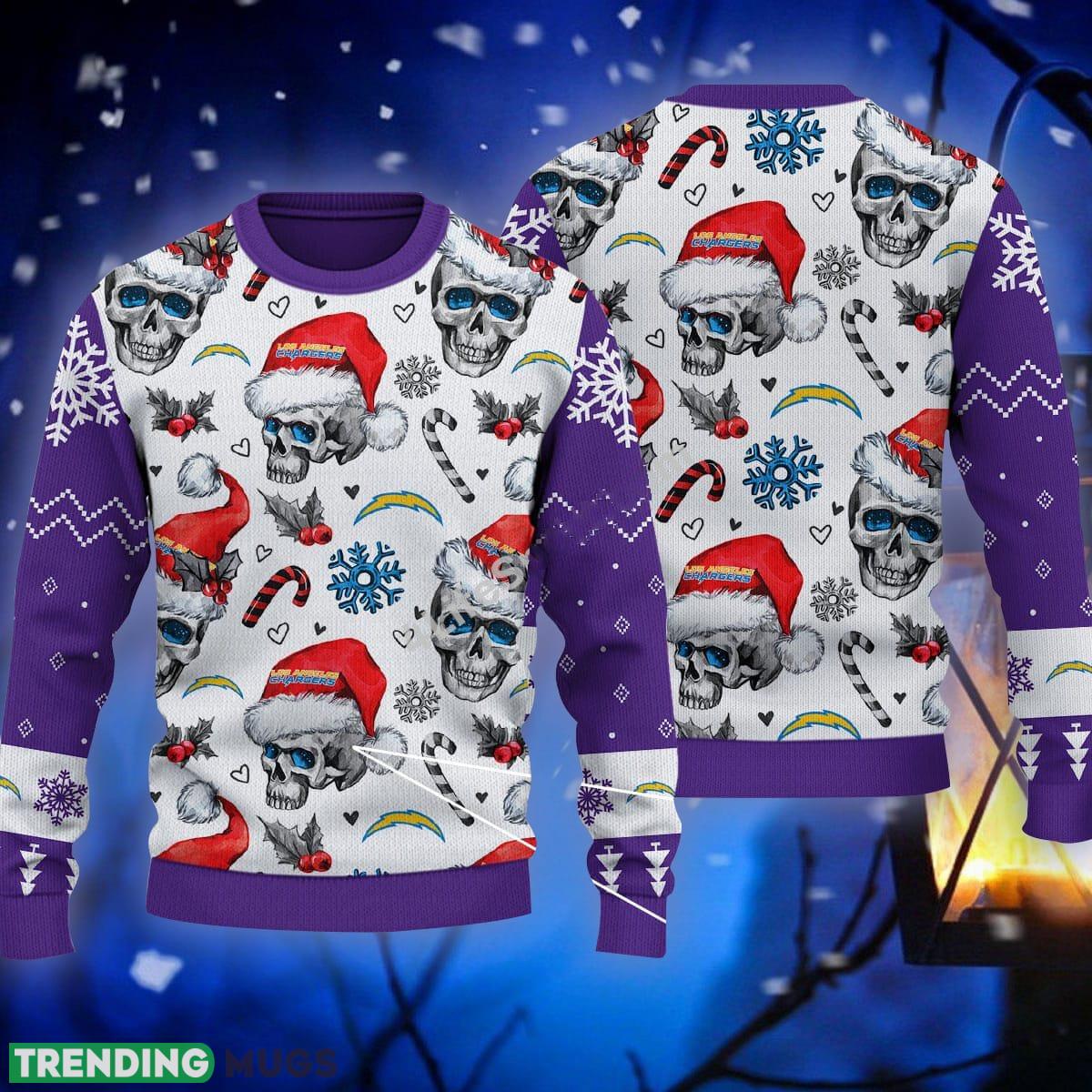 Santa Skull Los Angeles Chargers Candy Cane Ugly Sweater Purple Gift For Christmas - Santa Skull Los Angeles Chargers Candy Cane Ugly Sweater Purple Gift For Christmas Santa Skull Los Angeles Chargers Candy Cane Ugly Sweater Purple Gift For Christmas - Santa Skull Los Angeles Chargers Candy Cane Ugly Sweater Purple Gift For Christmas