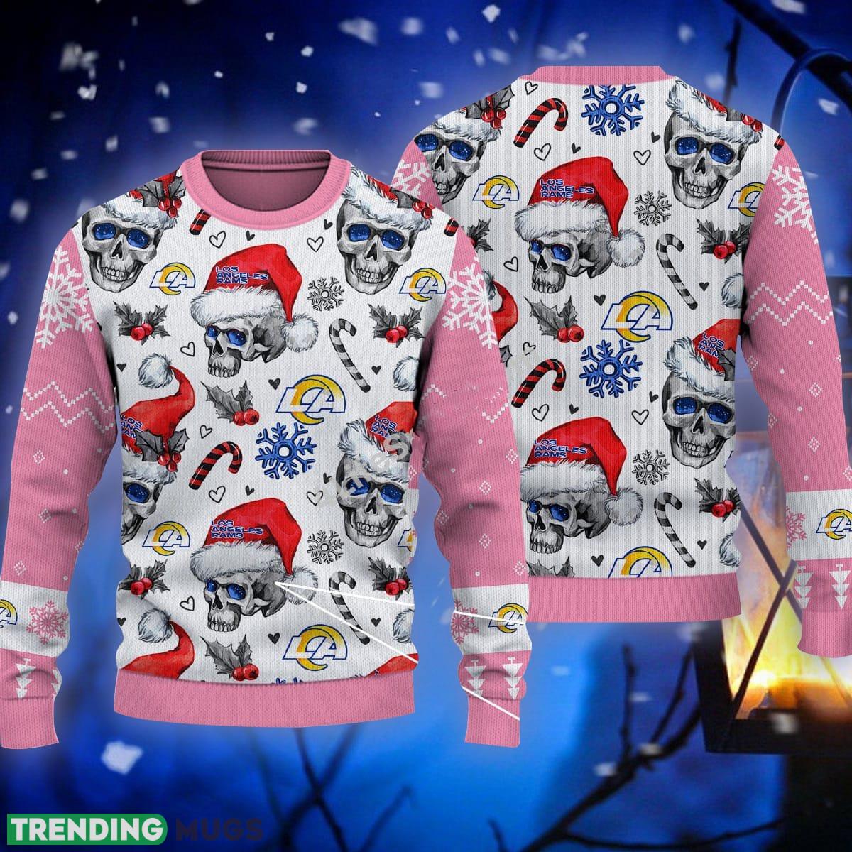 Santa Skull Los Angeles Rams Candy Cane Ugly Sweater Pink Gift For Christmas - Santa Skull Los Angeles Rams Candy Cane Ugly Sweater Pink Gift For Christmas Santa Skull Los Angeles Rams Candy Cane Ugly Sweater Pink Gift For Christmas - Santa Skull Los Angeles Rams Candy Cane Ugly Sweater Pink Gift For Christmas