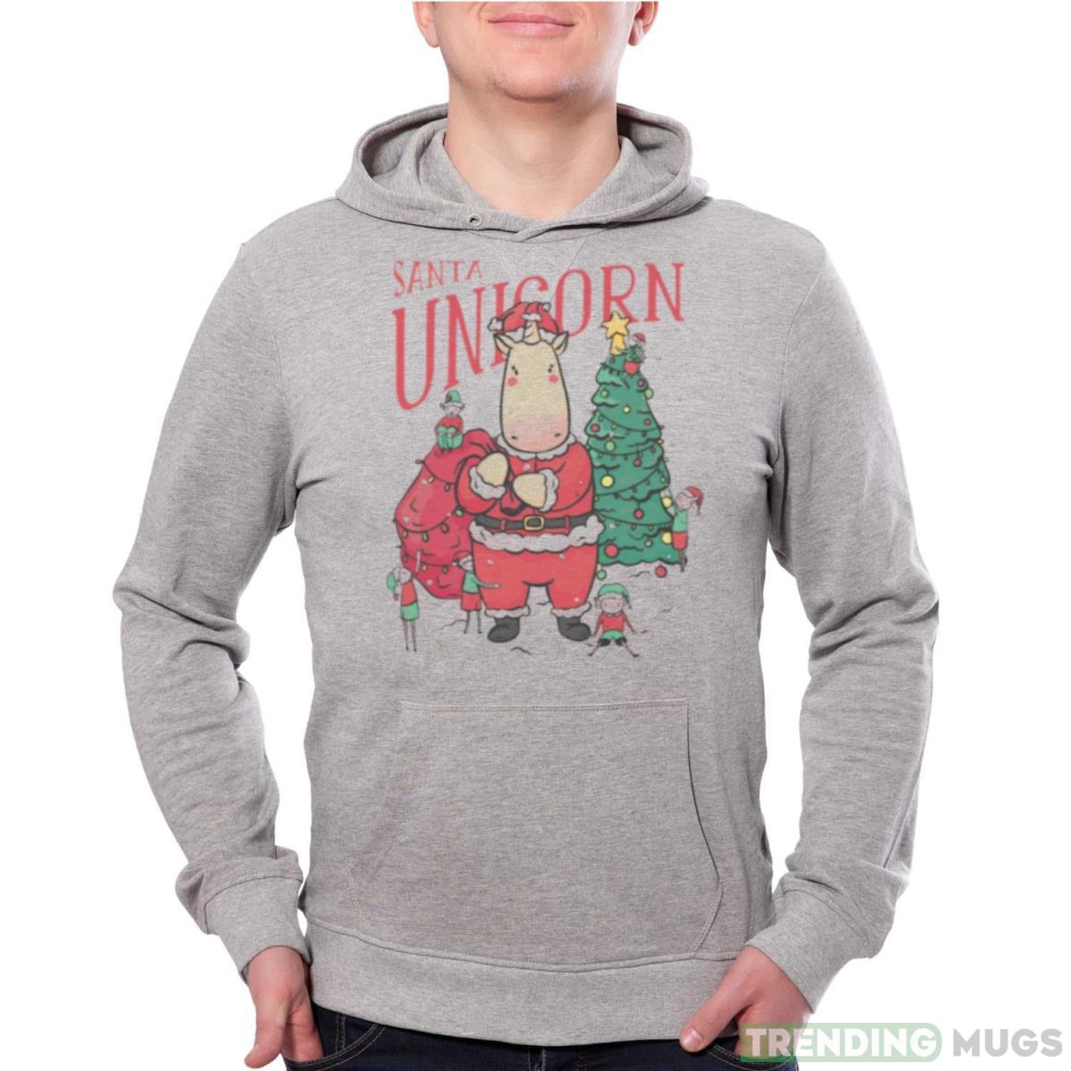 Santa Unicorn Christmas Santa Claus shirt - Grey Unisex Hoodie Santa Unicorn Christmas Santa Claus shirt - Grey Unisex Hoodie