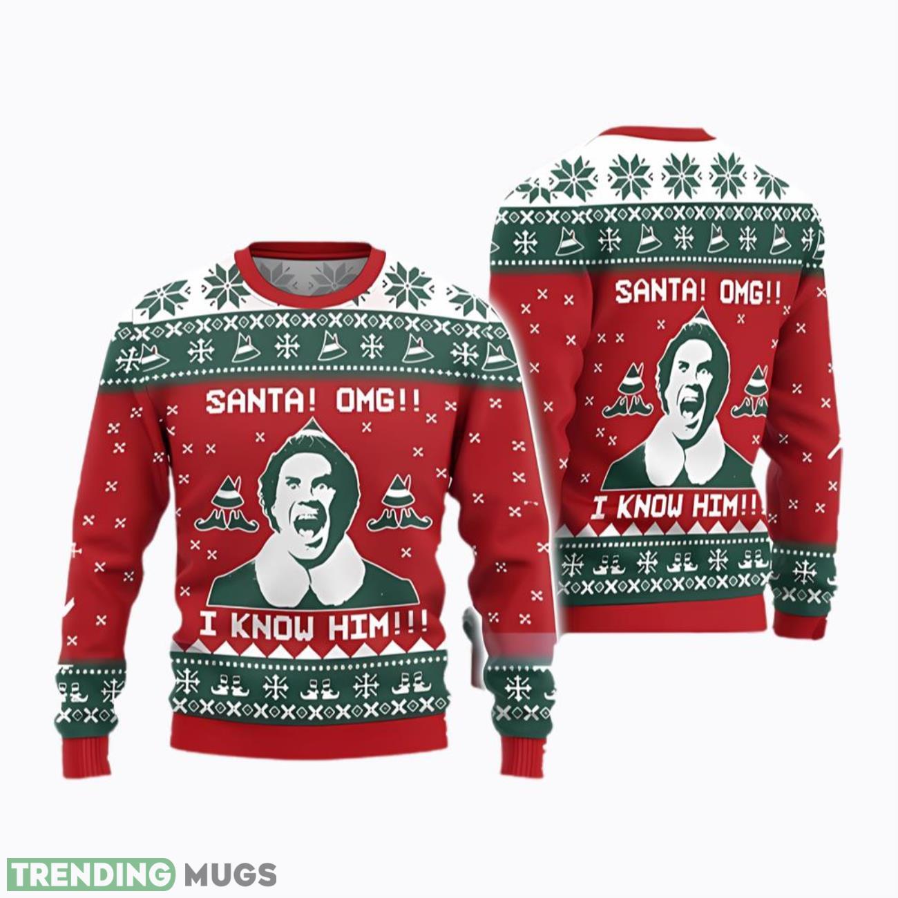 Santan I Know Him Elf Movie Ugly Christmas Sweater Product Photo 1 Santan I Know Him Elf Movie Ugly Christmas Sweater Product Photo 1