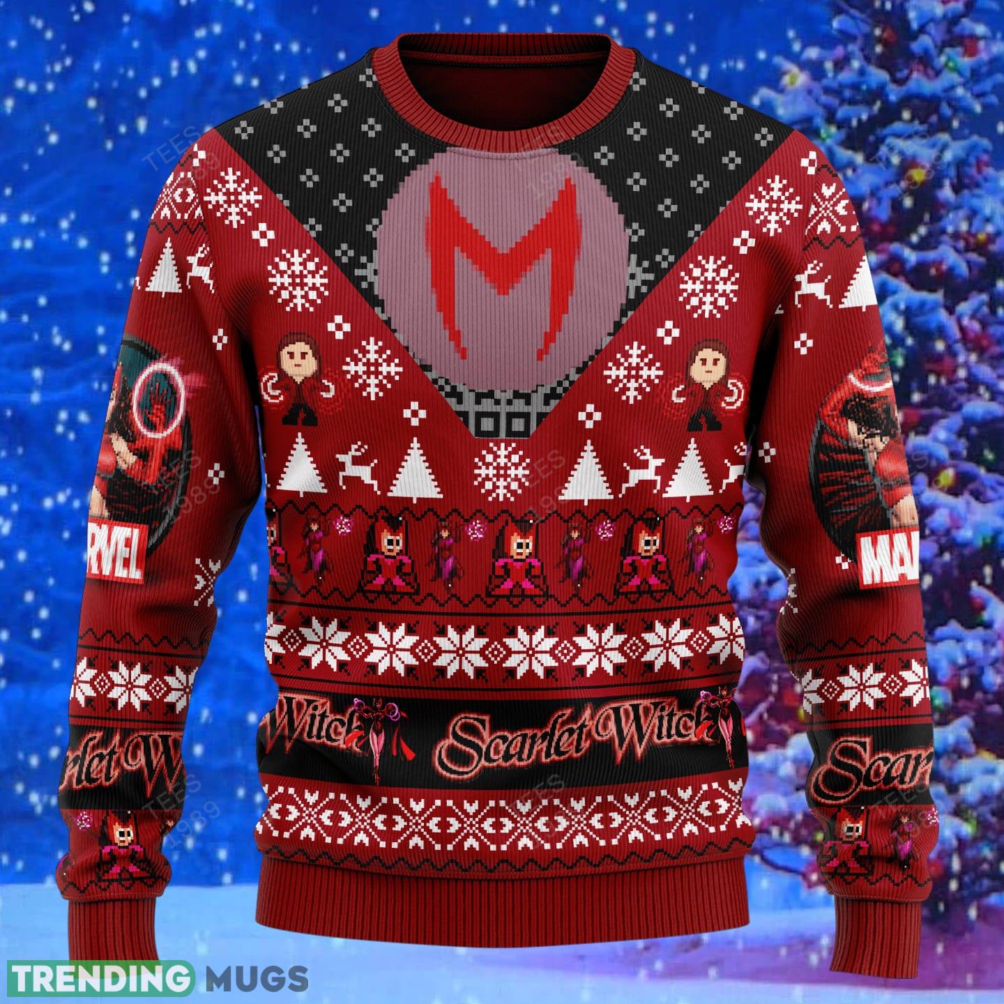 Scarlet Witch Marvel Comics Knitted Xmas Sweater Gift Men And Women 3D Sweater Scarlet Witch Marvel Comics Knitted Xmas Sweater Gift Men And Women 3D Sweater