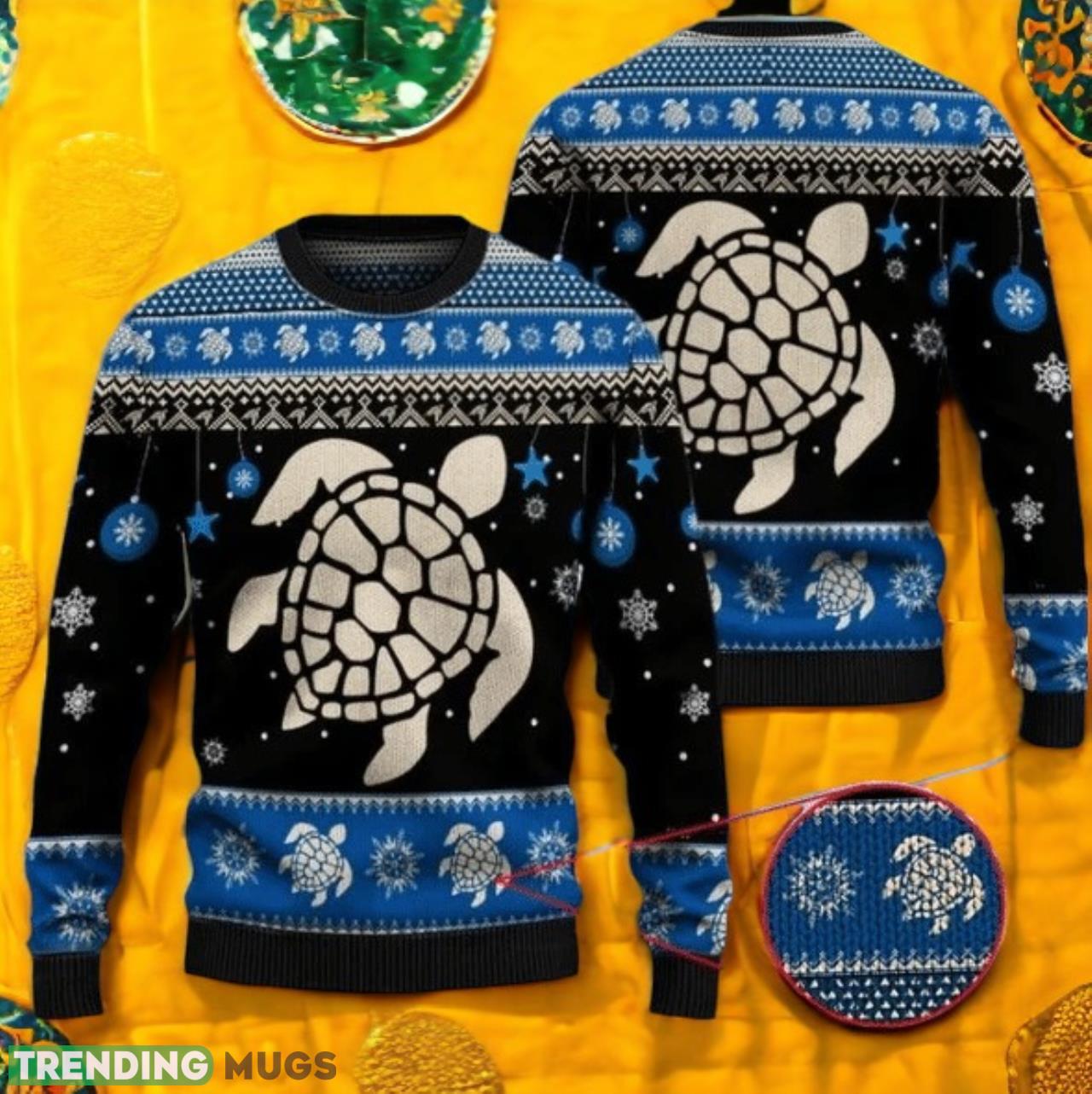 Sea Turtle Winter Ugly Christmas Sweater For Men & Women Product Photo 1 Sea Turtle Winter Ugly Christmas Sweater For Men & Women Product Photo 1