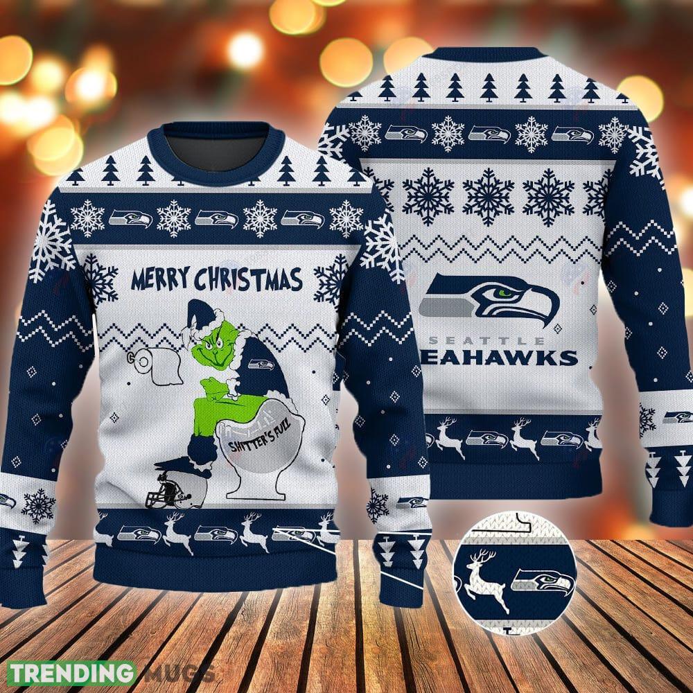 Seattle Seahawks Grinch Shitter's Full NFL Navy Ugly Christmas Sweater 3D Sweater Seattle Seahawks Grinch Shitter's Full NFL Navy Ugly Christmas Sweater - Seattle Seahawks Grinch Shitter's Full NFL Navy Ugly Christmas Sweater