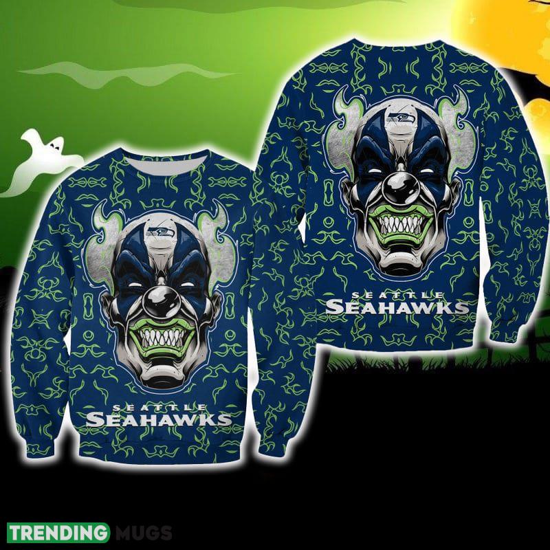Seattle Seahawks Halloween Clown Edition Unisex Needle Ugly Sweater For Men And Women Gift Christmas - Seattle Seahawks Halloween Clown Edition Unisex Needle Ugly Sweater For Men And Women Gift Christmas Seattle Seahawks Halloween Clown Edition Unisex Needle Ugly Sweater For Men And Women Gift Christmas - Seattle Seahawks Halloween Clown Edition Unisex Needle Ugly Sweater For Men And Women Gift Christmas