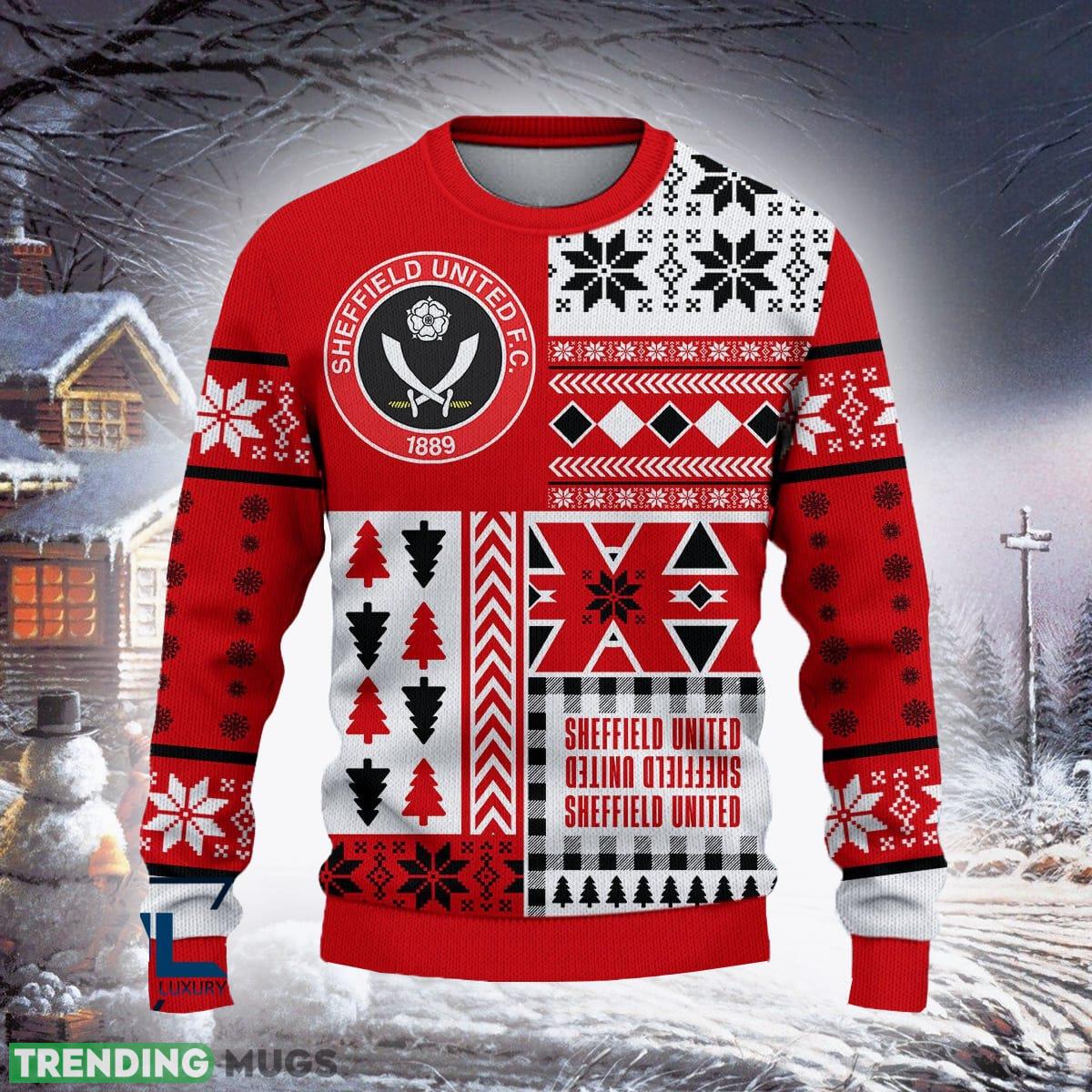 Sheffield United F.C Luxury Efl Logo Team Ugly Christmas Sweater For Fans Gift Unisex Sweatshirt - Sheffield United F.C Affordable Efl Ugly Christmas Sweater For Fans Gift Sheffield United F.C Luxury Efl Logo Team Ugly Christmas Sweater For Fans Gift Unisex Sweatshirt - Sheffield United F.C Affordable Efl Ugly Christmas Sweater For Fans Gift
