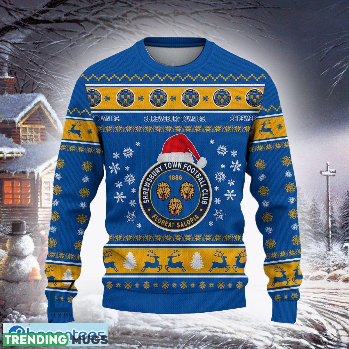 Shrewsbury Town High Quality Efl Logo Team Ugly Christmas Sweater For Fans Gift Unisex Sweatshirt 3D Sweater Shrewsbury Town High Quality Efl Logo Team Ugly Christmas Sweater For Fans Gift Unisex Sweatshirt 3D Sweater