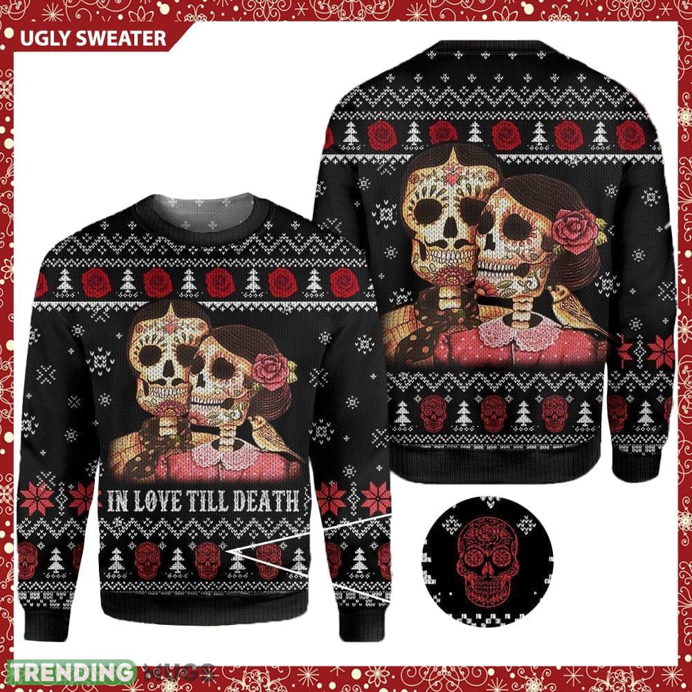 Skull In love till death Wintertime Ugly AOP Sweater For Xmas - Skull In love till death Wintertime Ugly AOP Sweater For Xmas Skull In love till death Wintertime Ugly AOP Sweater For Xmas - Skull In love till death Wintertime Ugly AOP Sweater For Xmas