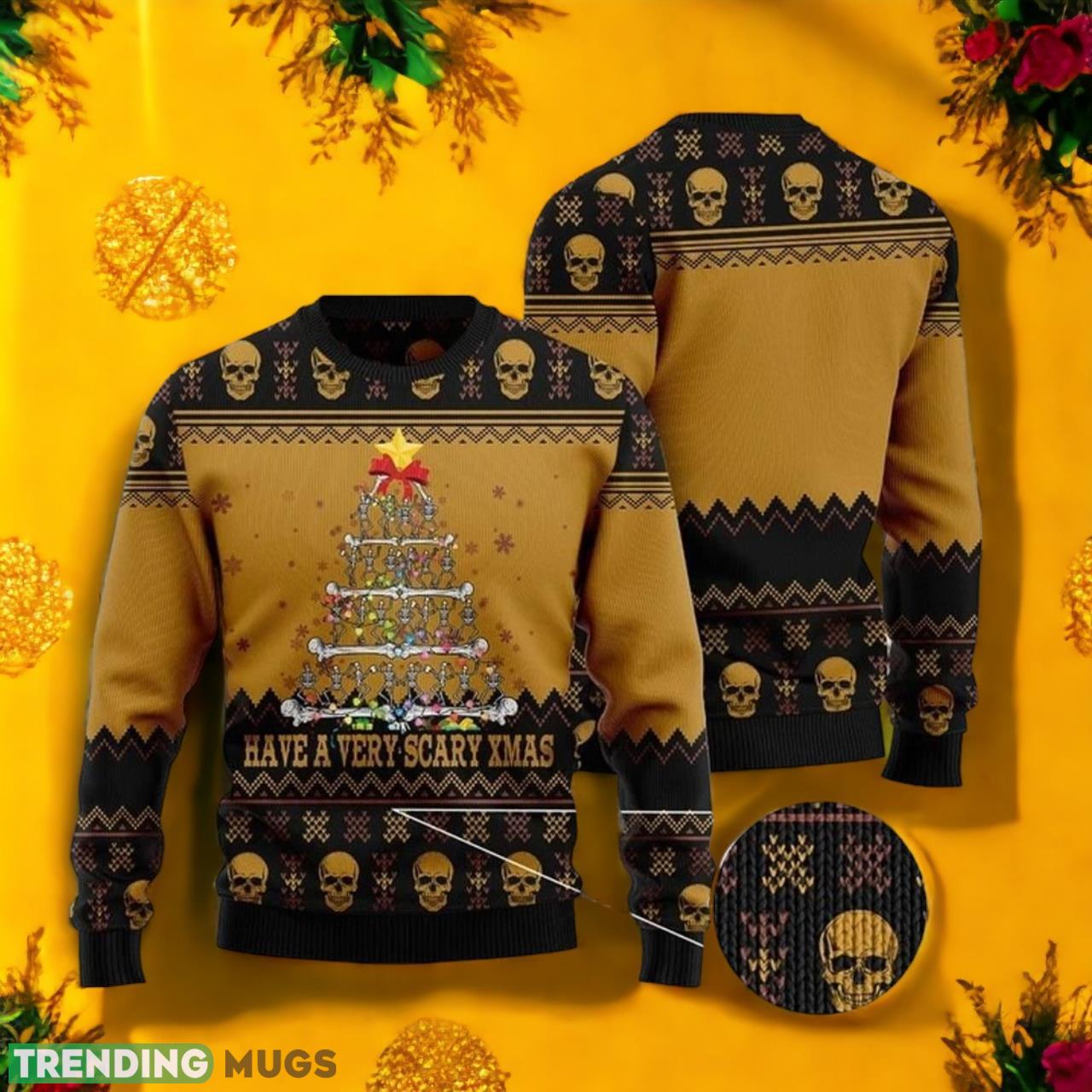Skull Very Scary Ugly Christmas Sweater For Men & Women Product Photo 1 Skull Very Scary Ugly Christmas Sweater For Men & Women Product Photo 1