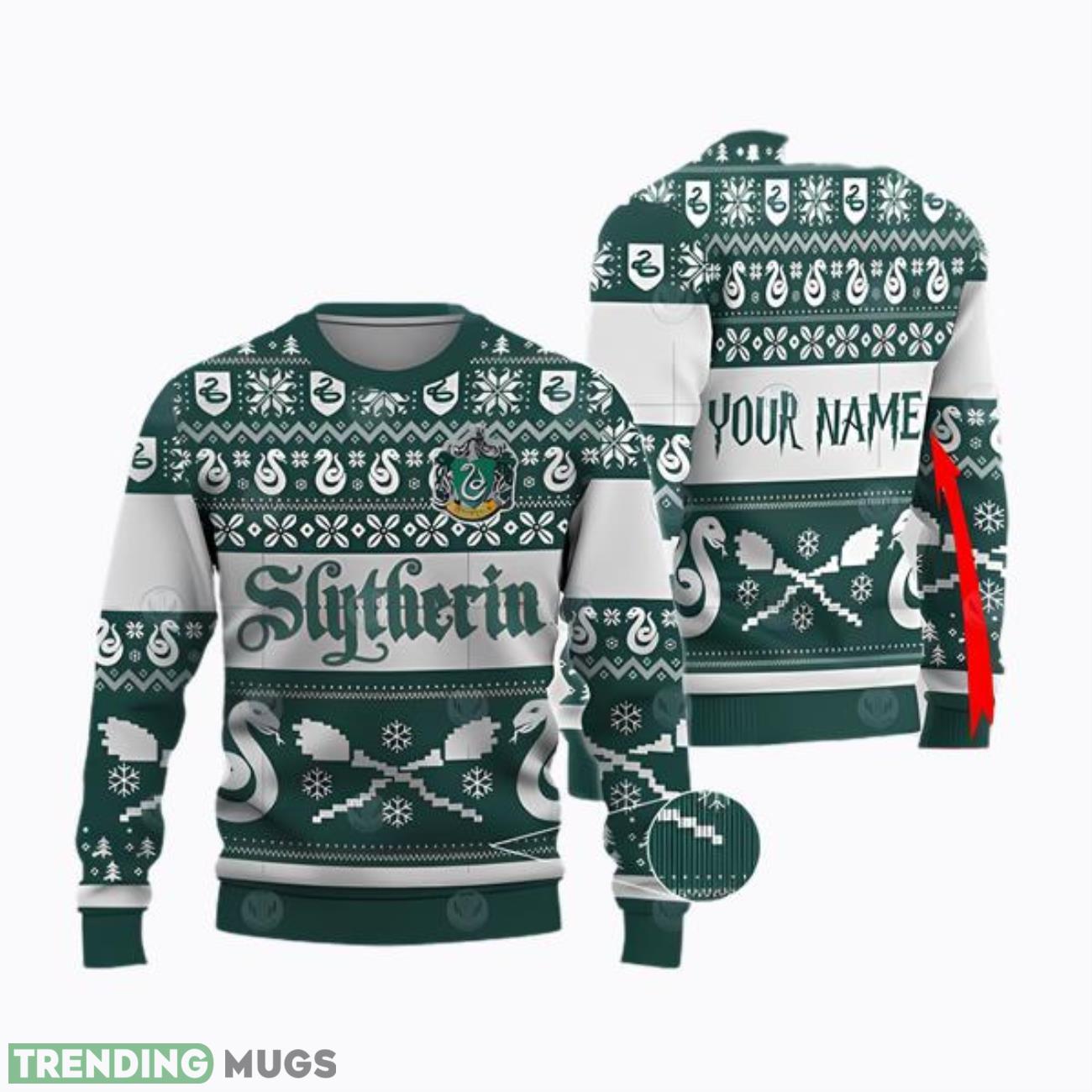 Slytherin Custom Harry Potter Ugly Christmas Sweater Product Photo 1