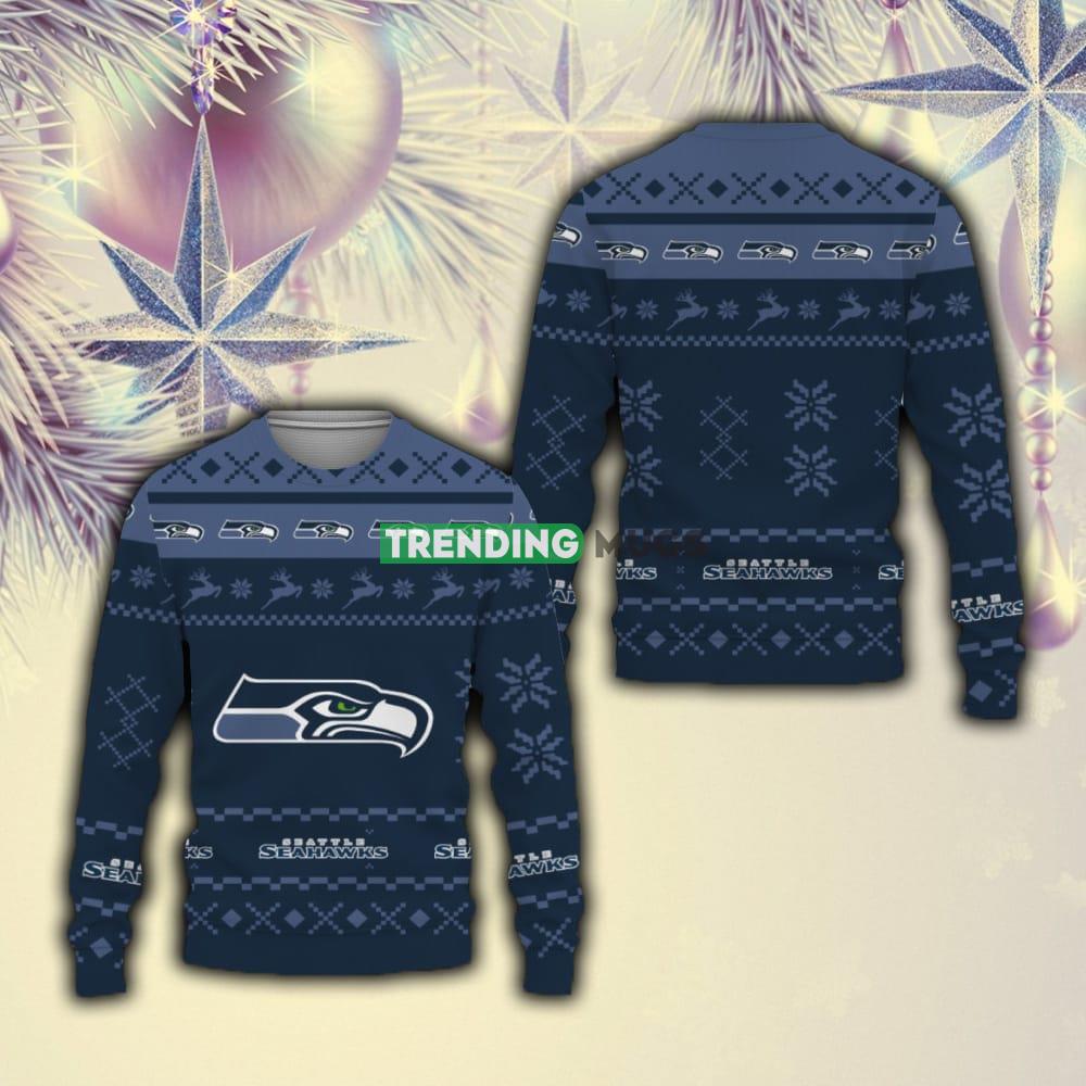Snow Santa Pattern Logo Seattle Seahawks Tree Ugly Christmas Sweater Best For Fans Gift Christmas - Snow Santa Pattern Logo Seattle Seahawks Tree Ugly Christmas Sweater Best For Fans Gift Christmas