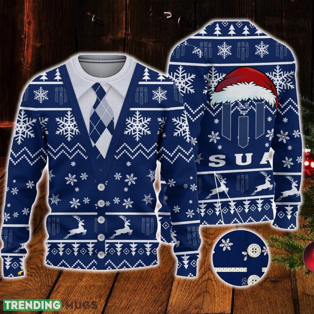 Sporting Union Agenais Logo For Fans Santa Hat Ugly Christmas Sweater New Gift For Men And Women - Sporting Union Agenais Logo For Fans Santa Hat Ugly Christmas Sweater New Gift For Men And Women Sporting Union Agenais Logo For Fans Santa Hat Ugly Christmas Sweater New Gift For Men And Women - Sporting Union Agenais Logo For Fans Santa Hat Ugly Christmas Sweater New Gift For Men And Women