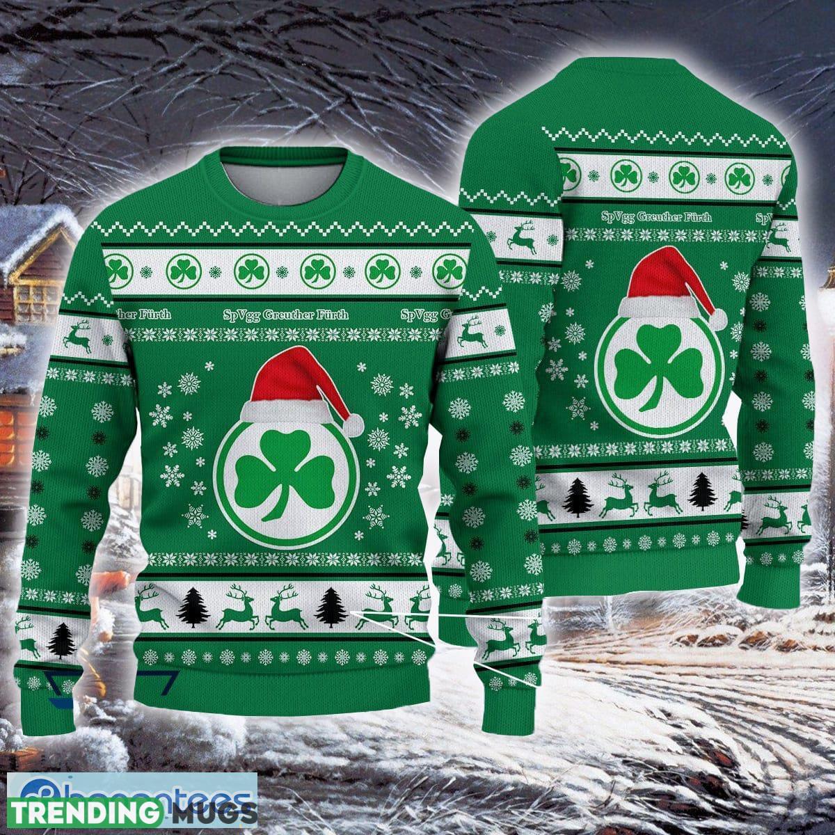 SpVgg Greuther Furth Top Bundesliga Logo Team Design Ugly Christmas Sweater For Fans Gift 3D Sweater SpVgg Greuther Furth Top Bundesliga Logo Team Design Ugly Christmas Sweater For Fans Gift 3D Sweater