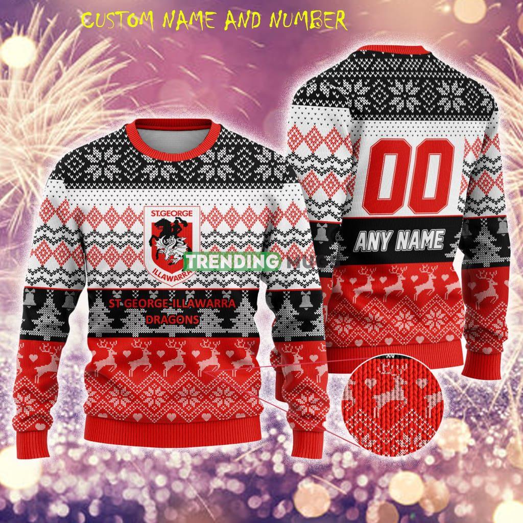 St. George Illawarra Dragons NRL Christmas Cute 3D Ugly Sweater Gift For Men And Women Custom Number And Name - St. George Illawarra Dragons NRL Christmas Cute 3D Ugly Sweater Gift For Men And Women Custom Number And Name St. George Illawarra Dragons NRL Christmas Cute 3D Ugly Sweater Gift For Men And Women Custom Number And Name - St. George Illawarra Dragons NRL Christmas Cute 3D Ugly Sweater Gift For Men And Women Custom Number And Name