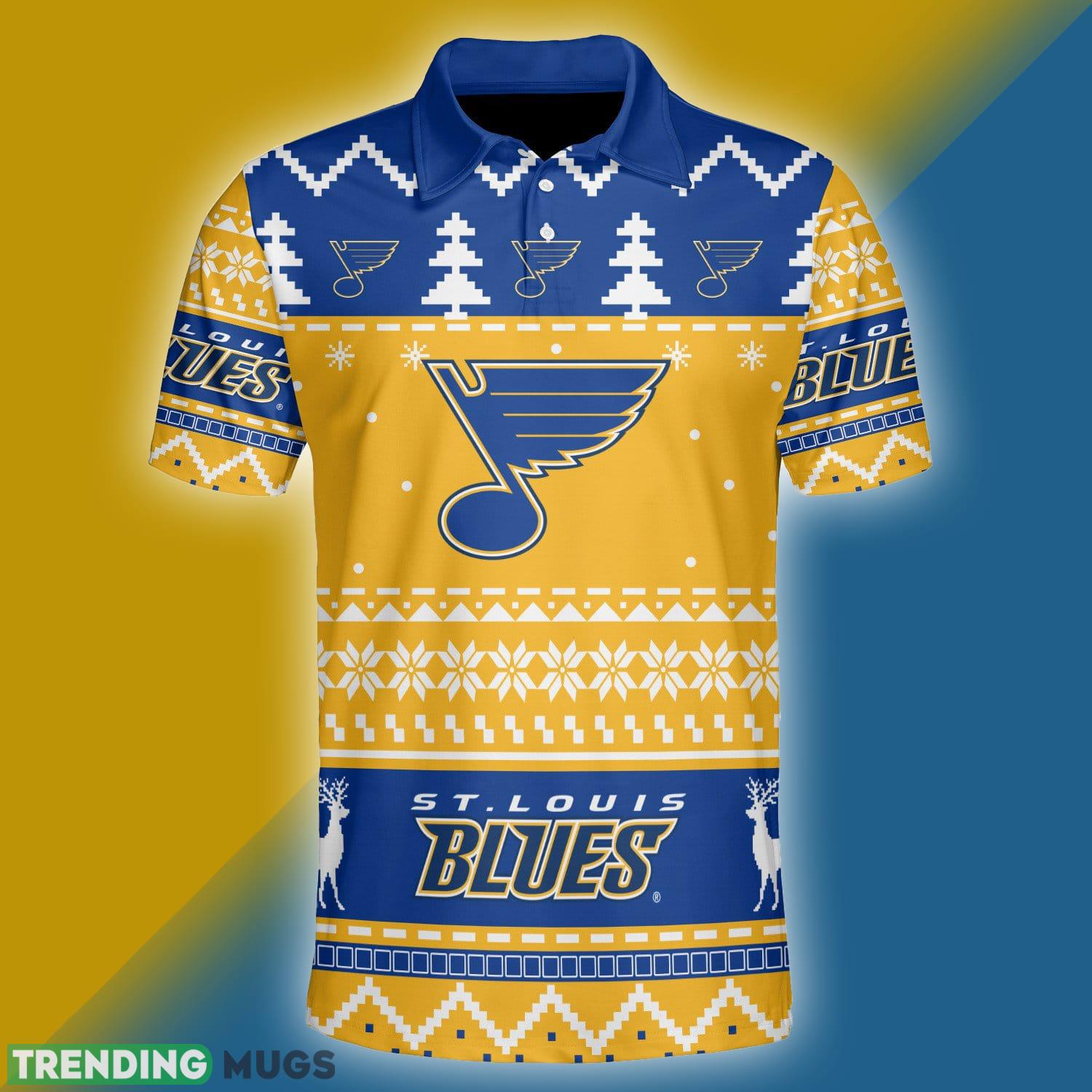St. Louis Blues Custom Numer And Name Ugly Xmas Polo Shirt For Men Women - St. Louis Blues Custom Your Name & Number Ugly Christmas Polo Style_1 St. Louis Blues Custom Numer And Name Ugly Xmas Polo Shirt For Men Women - St. Louis Blues Custom Your Name & Number Ugly Christmas Polo Style_1