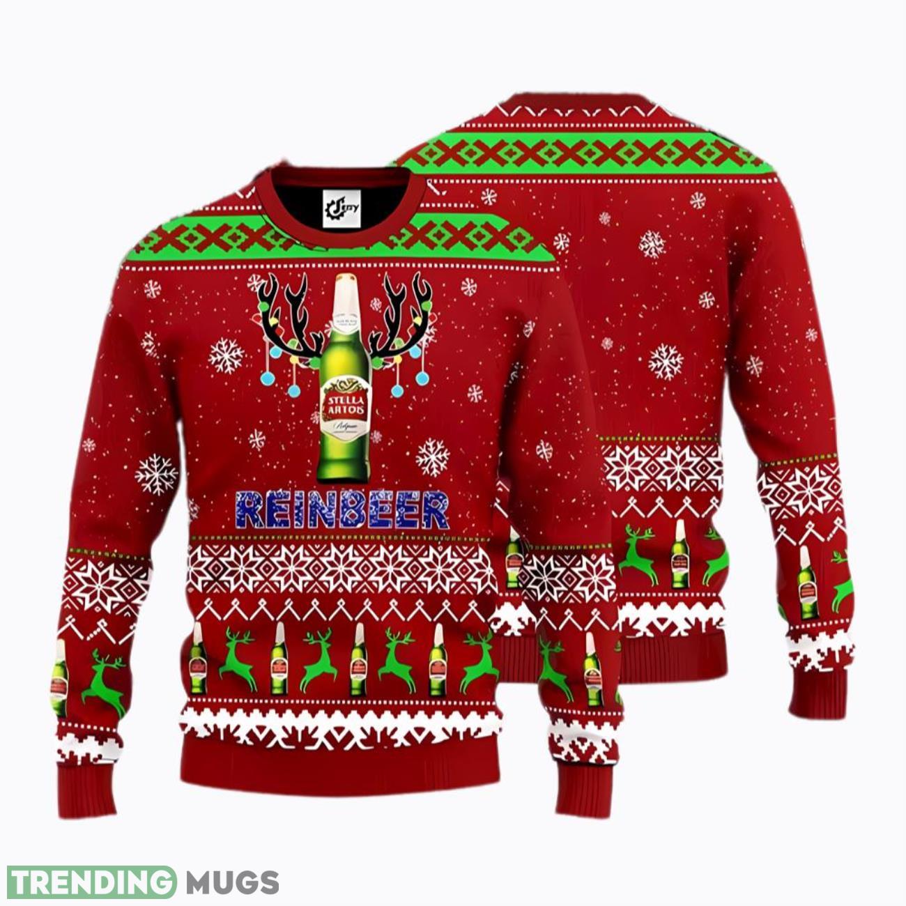 Stella Artois Beer Reinbeer Ugly Christmas Sweater Product Photo 1 Stella Artois Beer Reinbeer Ugly Christmas Sweater Product Photo 1